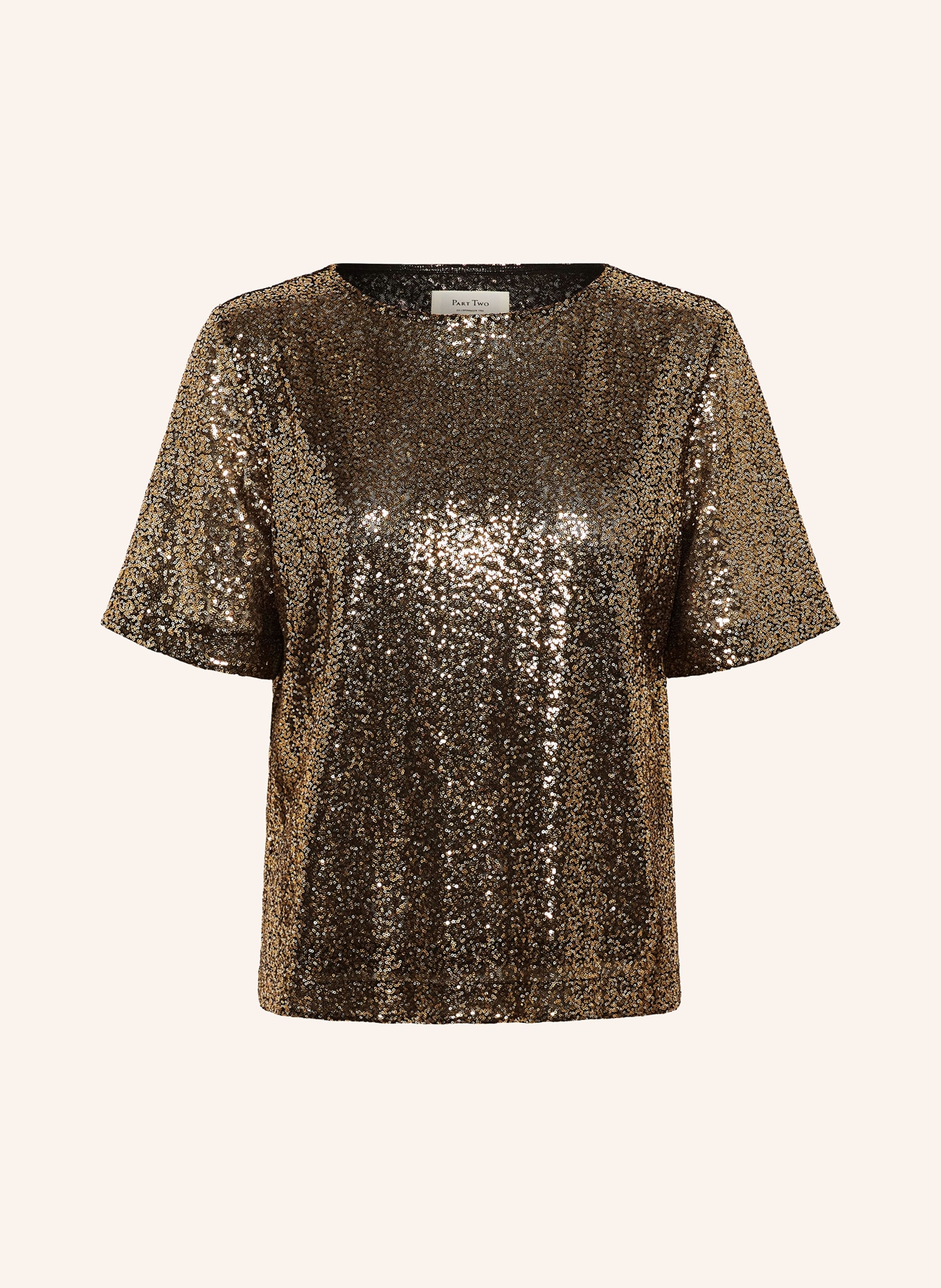 Part Two Blusenshirt VIGGIPW mit Pailletten: GOLD / SCHWARZ