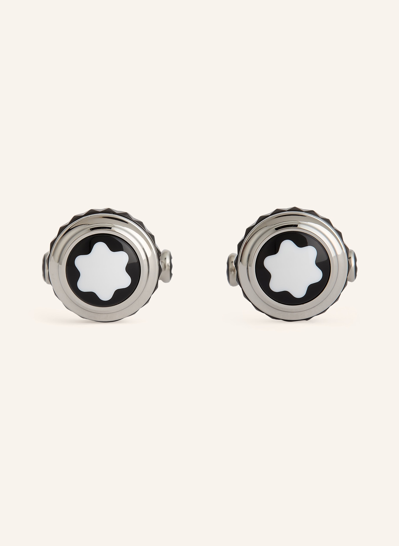 MONTBLANC cufflinks: SILVER / WHITE / BLACK