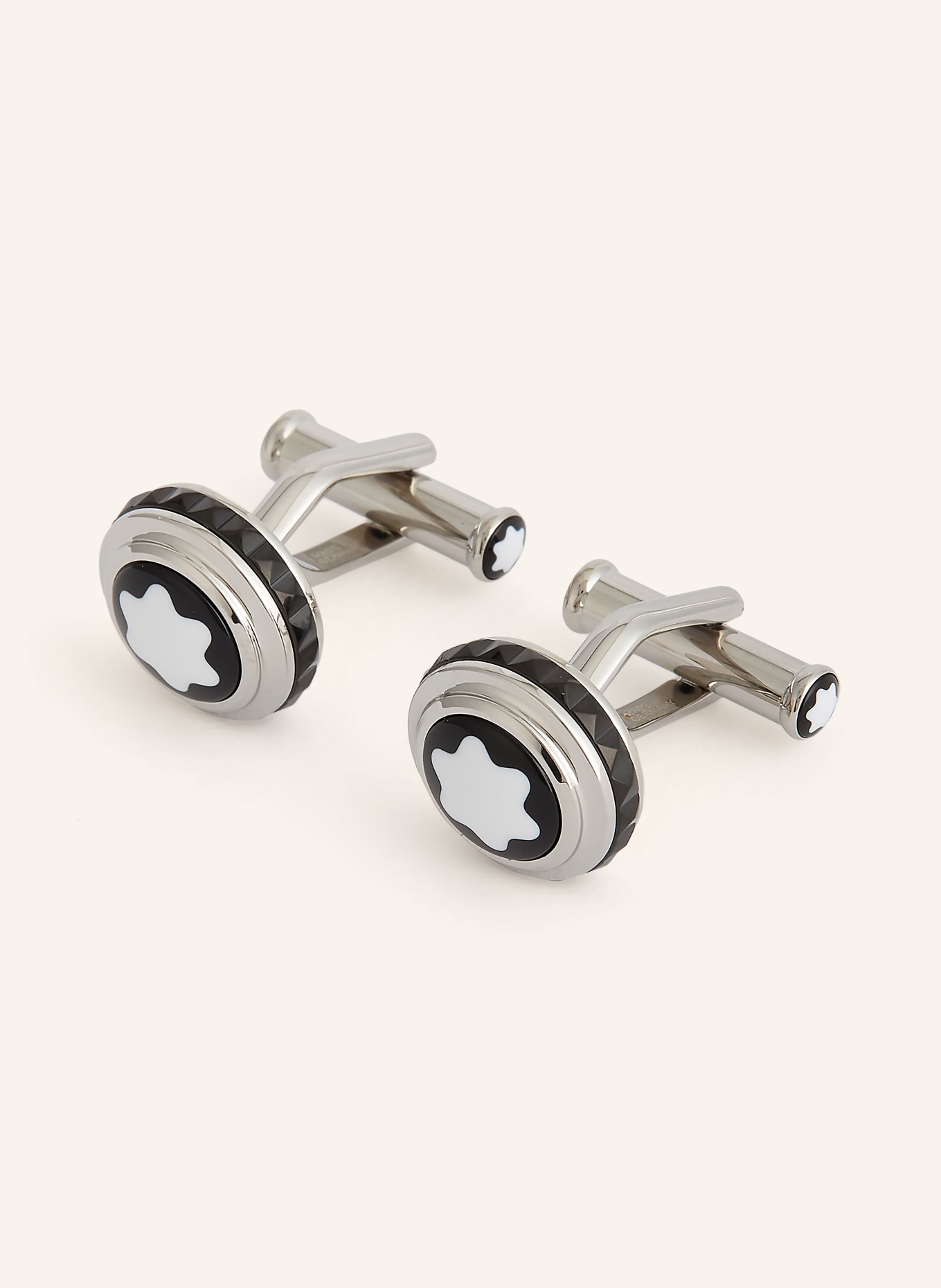 MONTBLANC cufflinks: SILVER / WHITE / BLACK