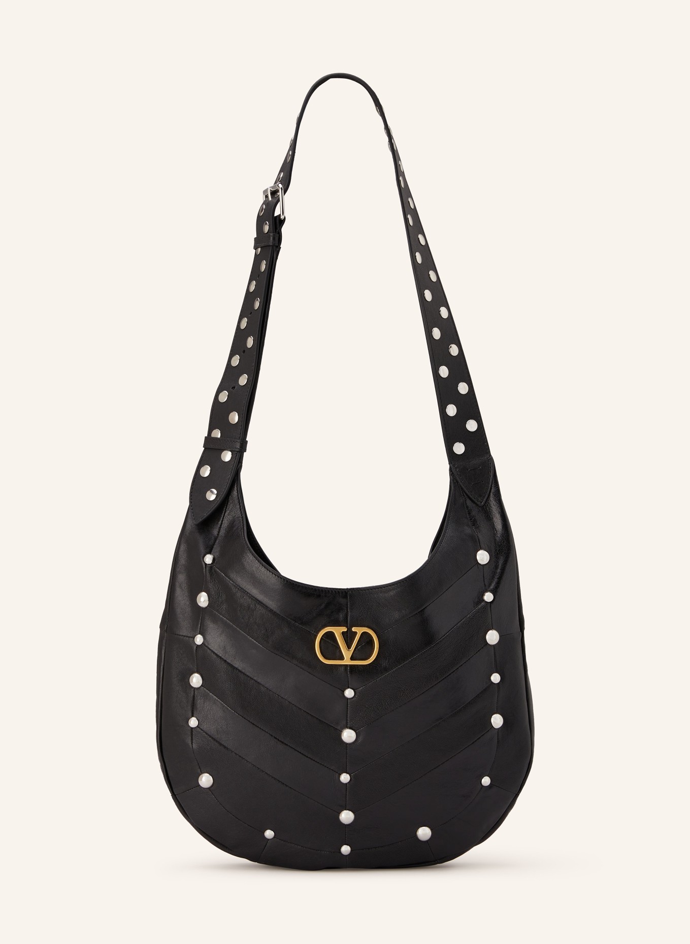 VALENTINO GARAVANI Umhängetasche mit Nieten: SCHWARZ