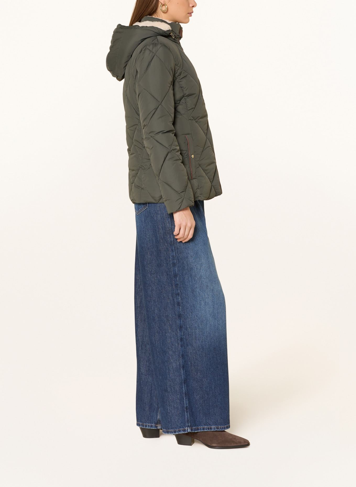 LAUREN RALPH LAUREN Steppjacke mit abnehmbarer Kapuze: OLIV