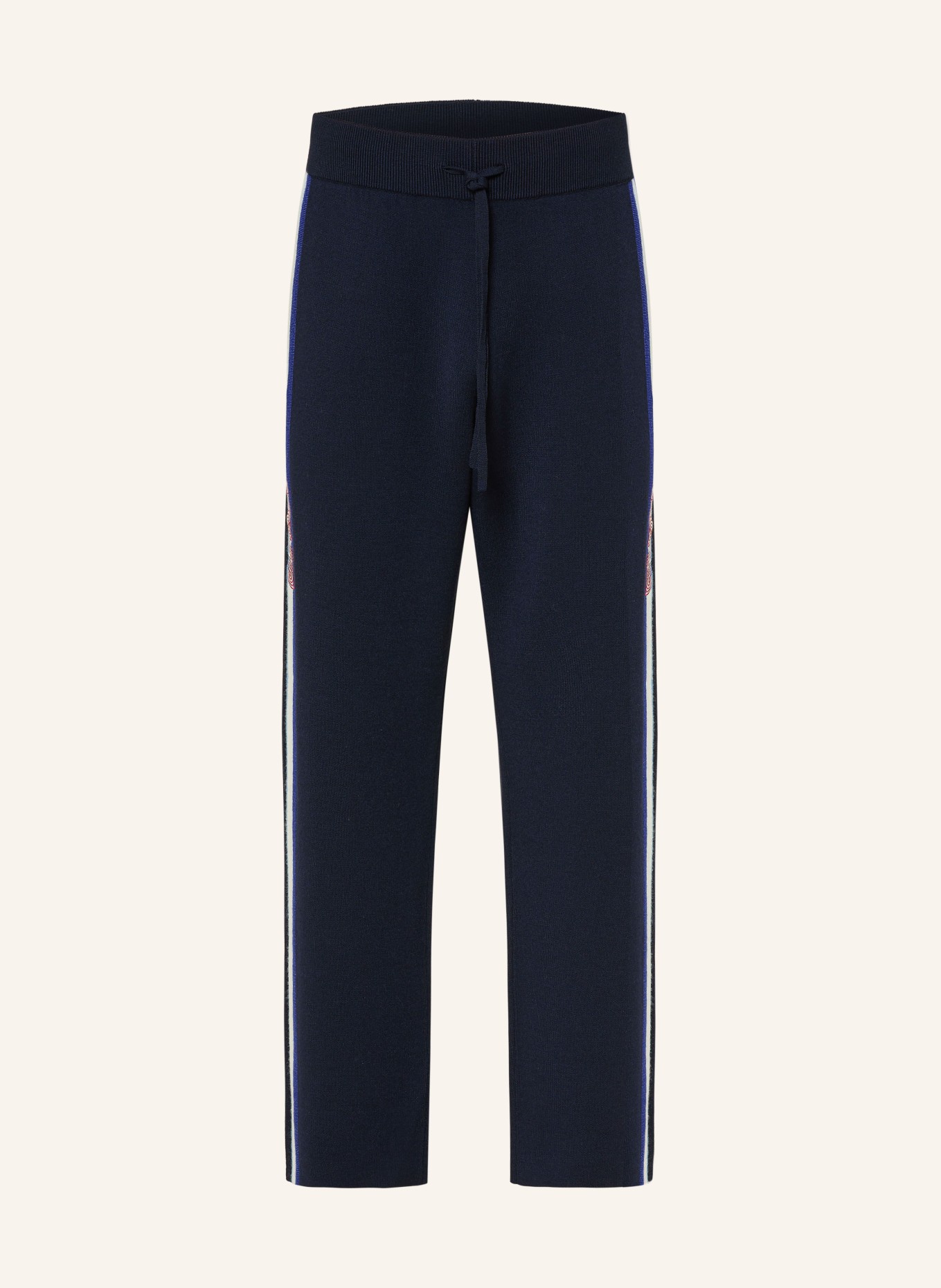 DRÔLE DE MONSIEUR Strickhose LE PANTALON MAILLE DRÔLE aus Merinowolle: DUNKELBLAU / HELLBLAU / WEISS