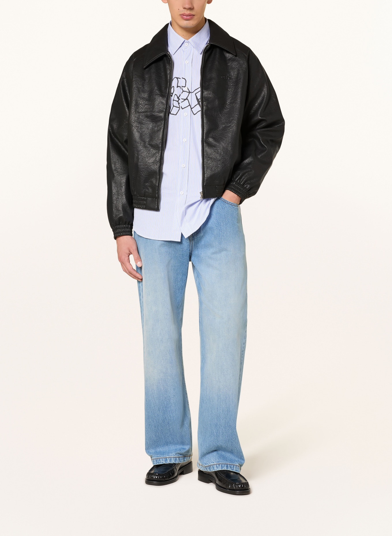 Arte Antwerp Blouson in Lederoptik: SCHWARZ