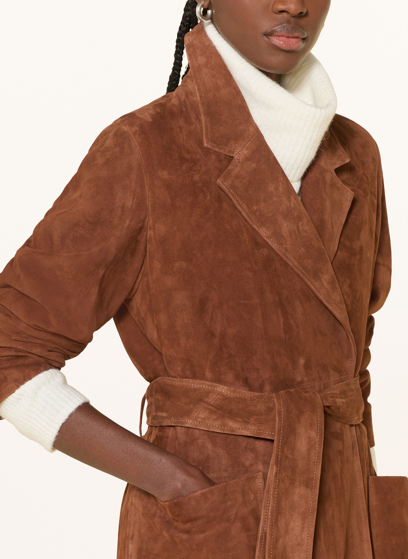 IVY OAK Ledermantel LISA: BRAUN