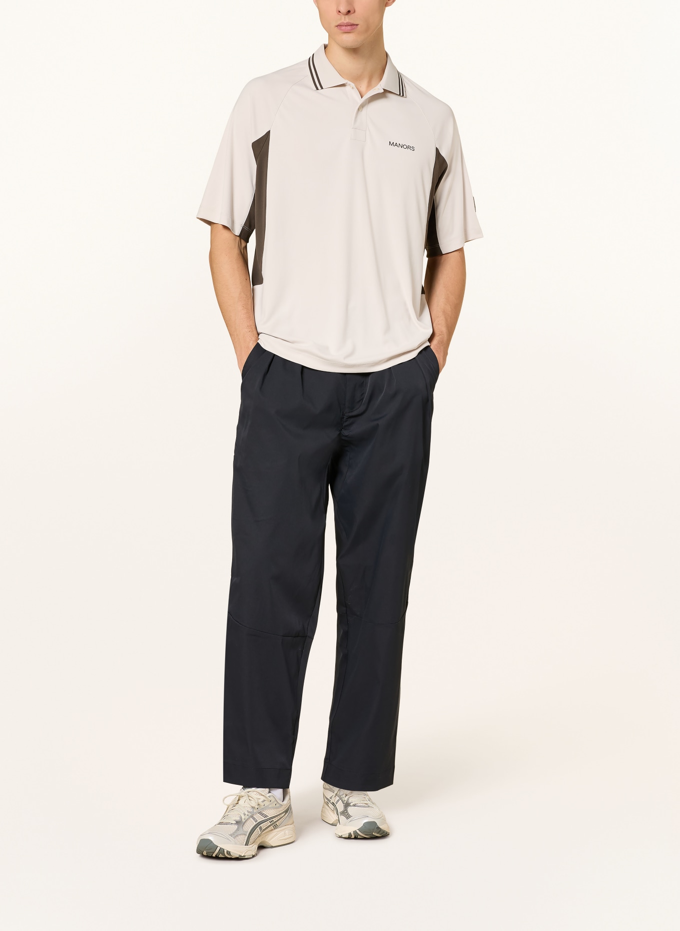 MANORS Funkcjonalna koszulka polo ARC: KREMOWY / BRĄZOWY
