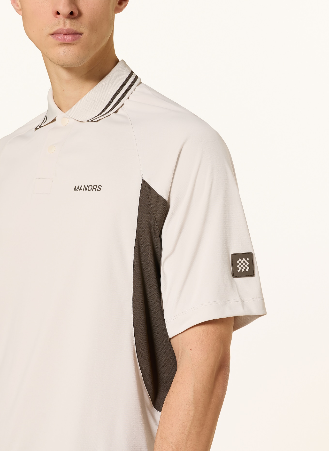 MANORS Funkcjonalna koszulka polo ARC: KREMOWY / BRĄZOWY