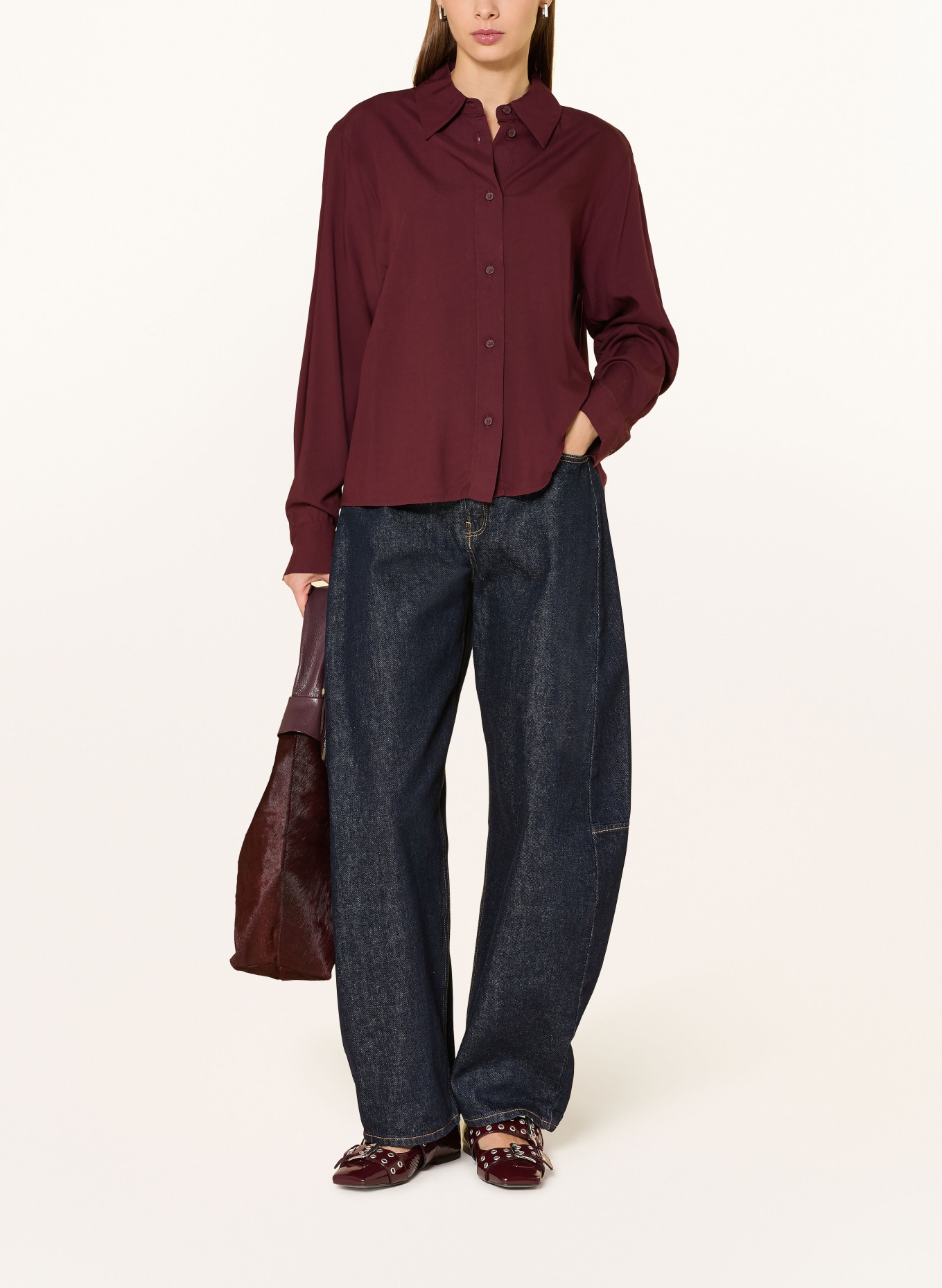 Marc O'Polo DENIM Hemdbluse: DUNKELROT