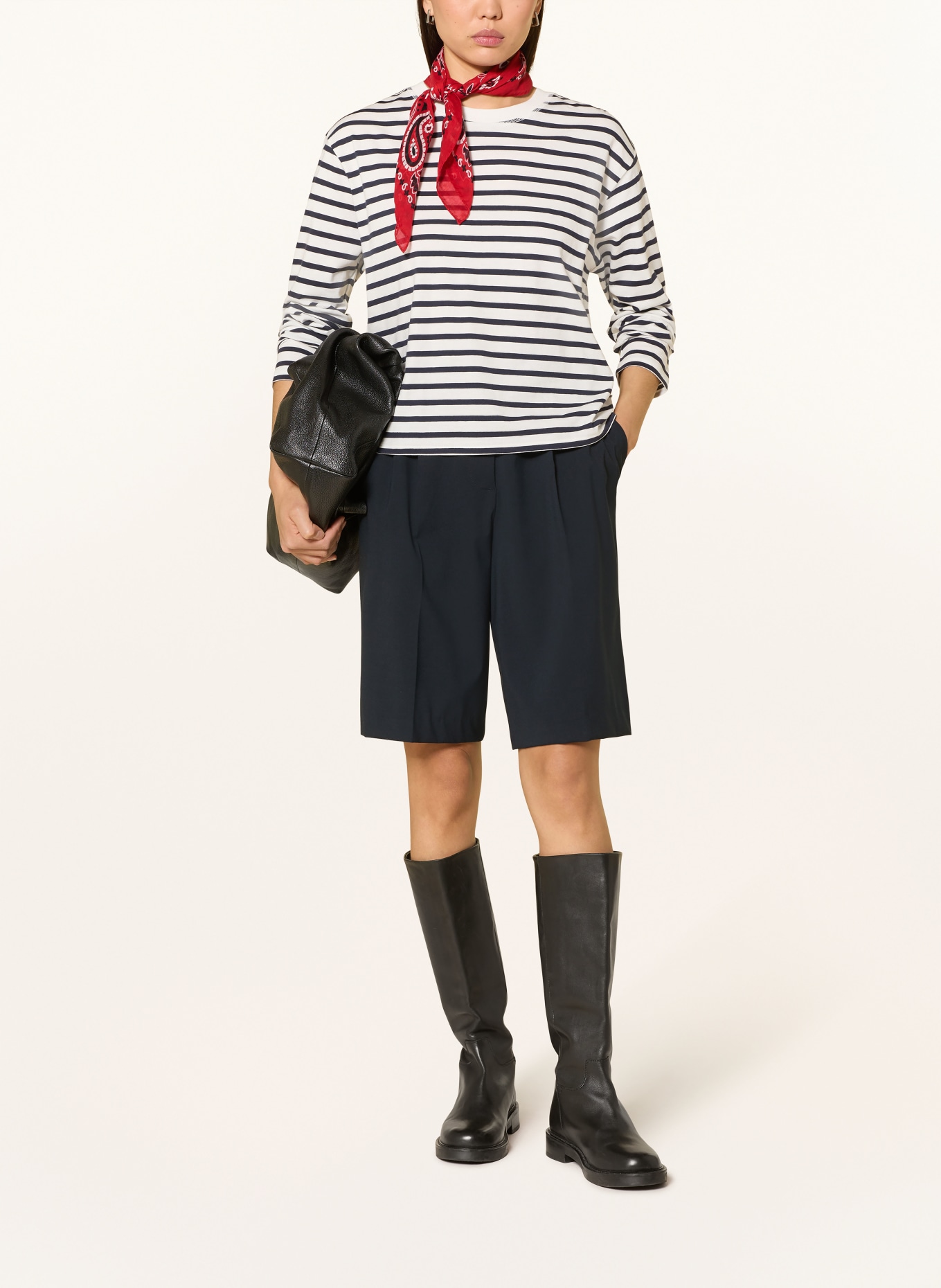 Marc O'Polo DENIM Longsleeve: CREME / SCHWARZ