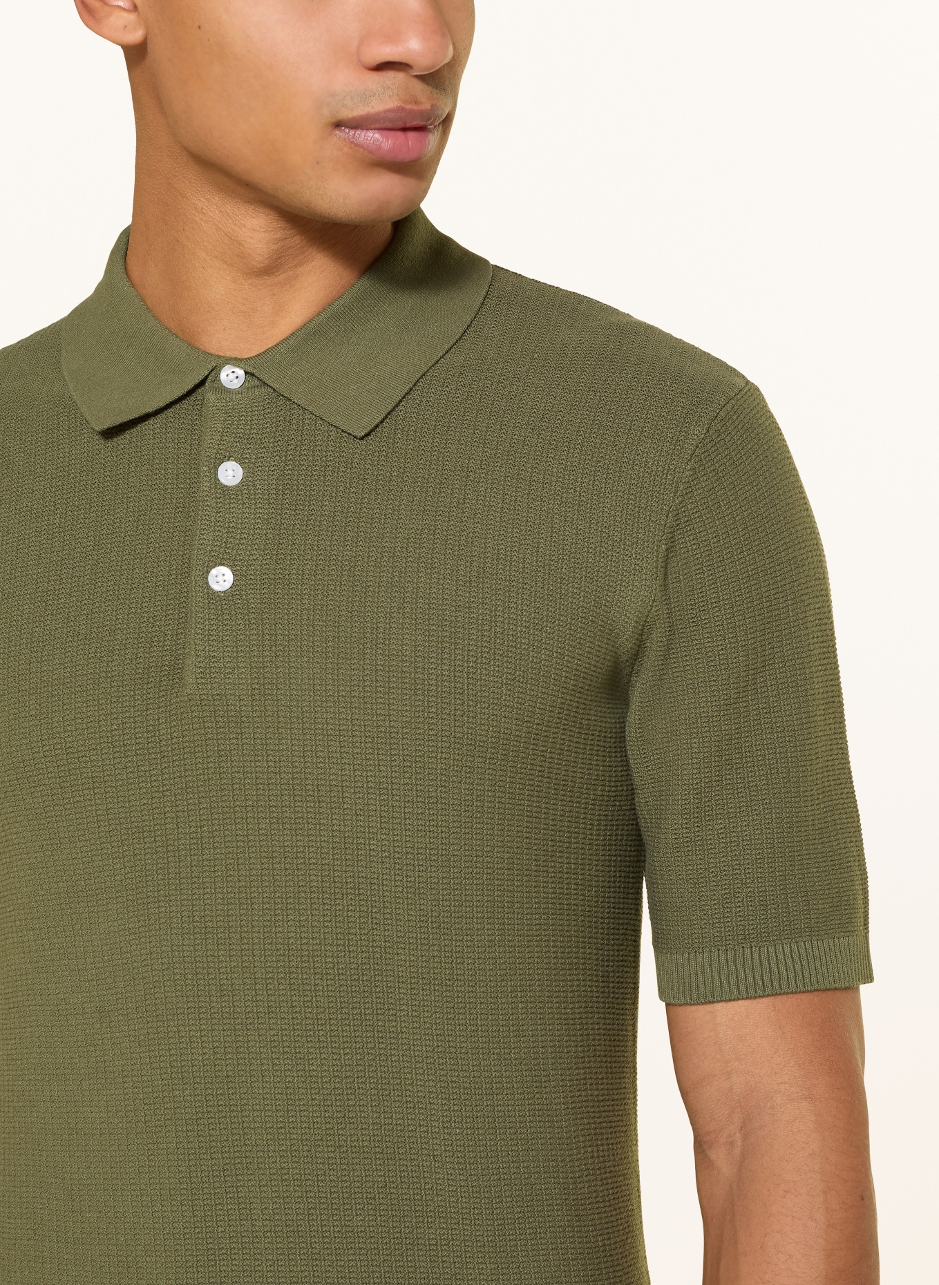 SCOTCH & SODA Strick-Poloshirt: OLIV