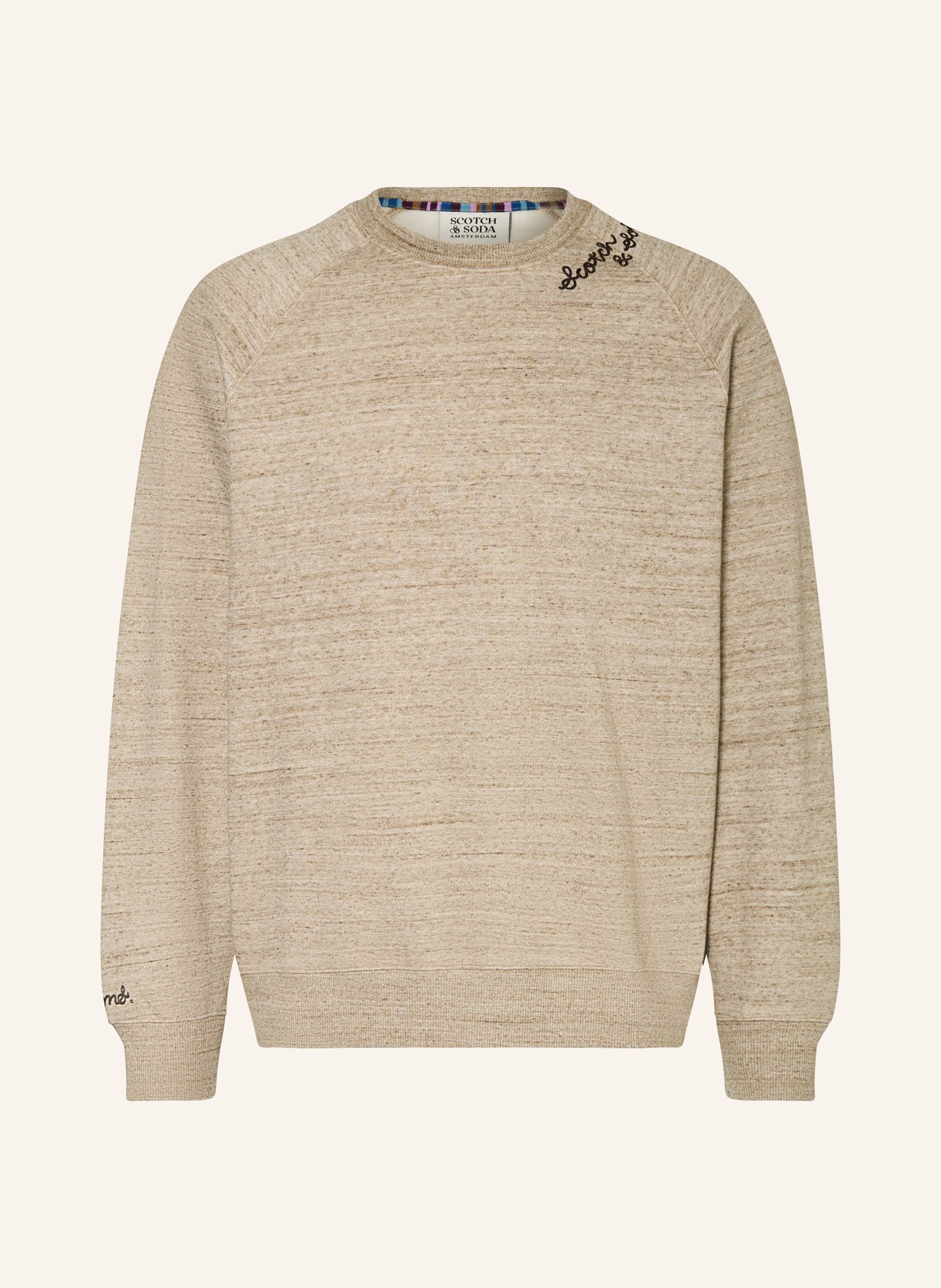 SCOTCH & SODA Sweatshirt: BEIGE / KHAKI
