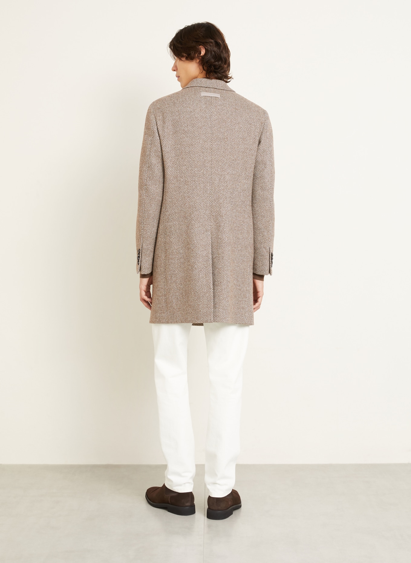 ZEGNA Wollmantel: BRAUN / BEIGE / SCHWARZ