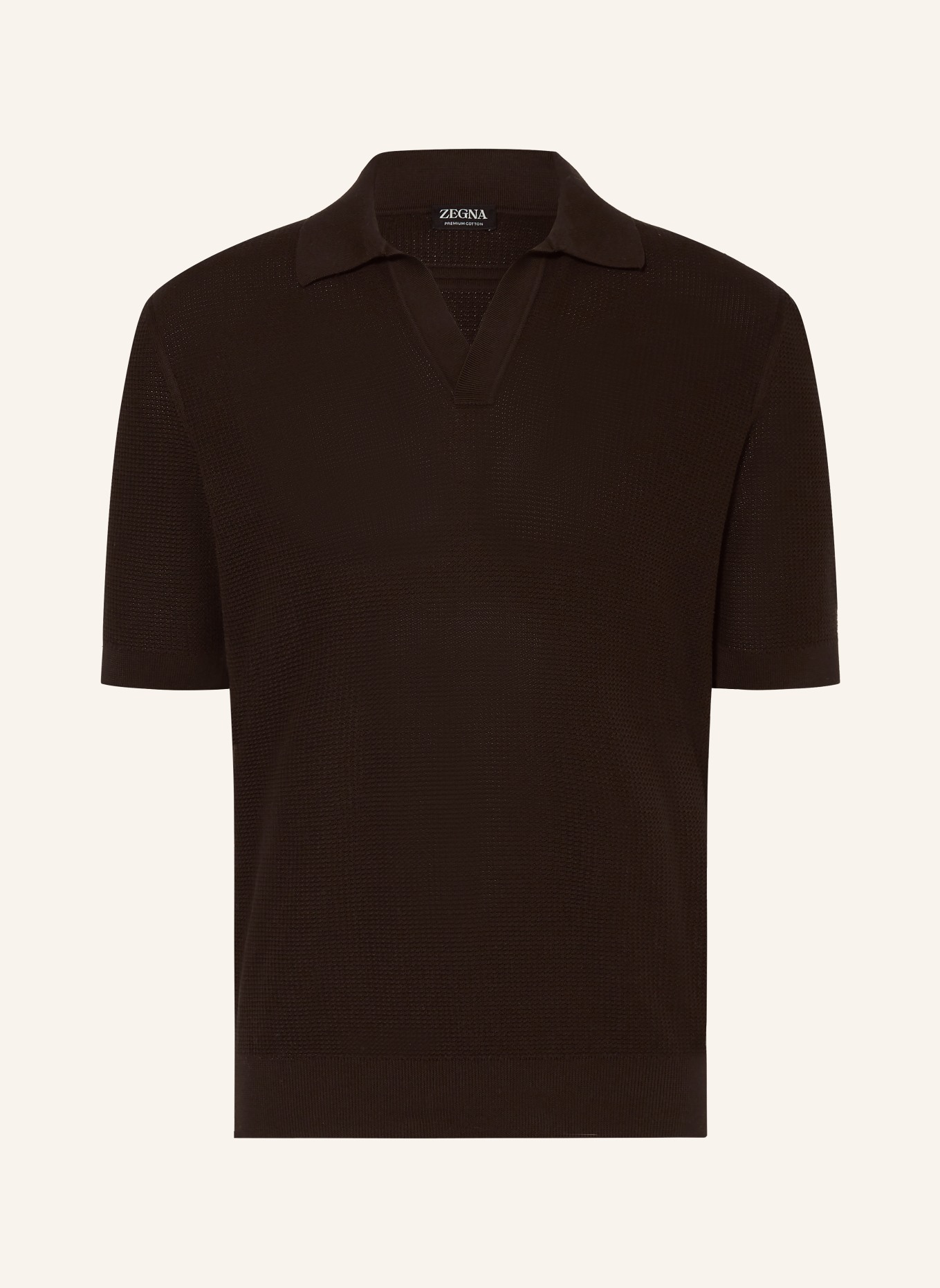 ZEGNA Dzianinowa koszulka polo: CIEMNOBRĄZOWY