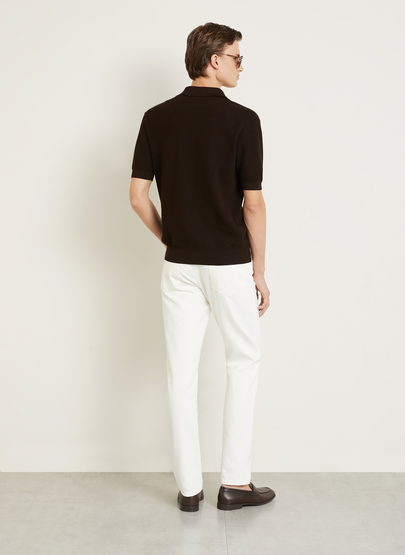 ZEGNA Dzianinowa koszulka polo: CIEMNOBRĄZOWY