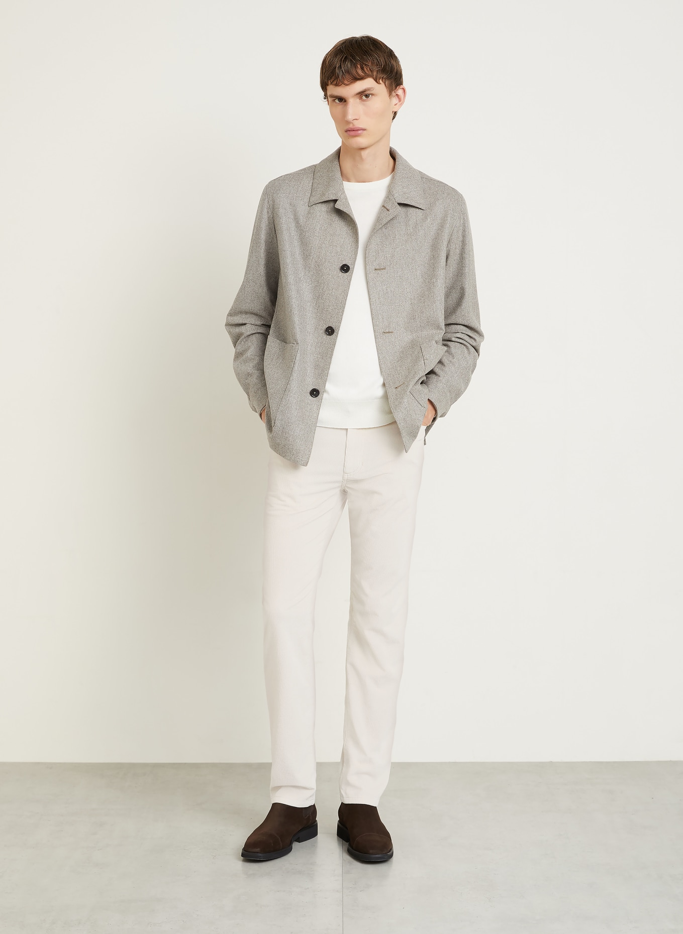 ZEGNA Cordhose Slim Fit: CREME