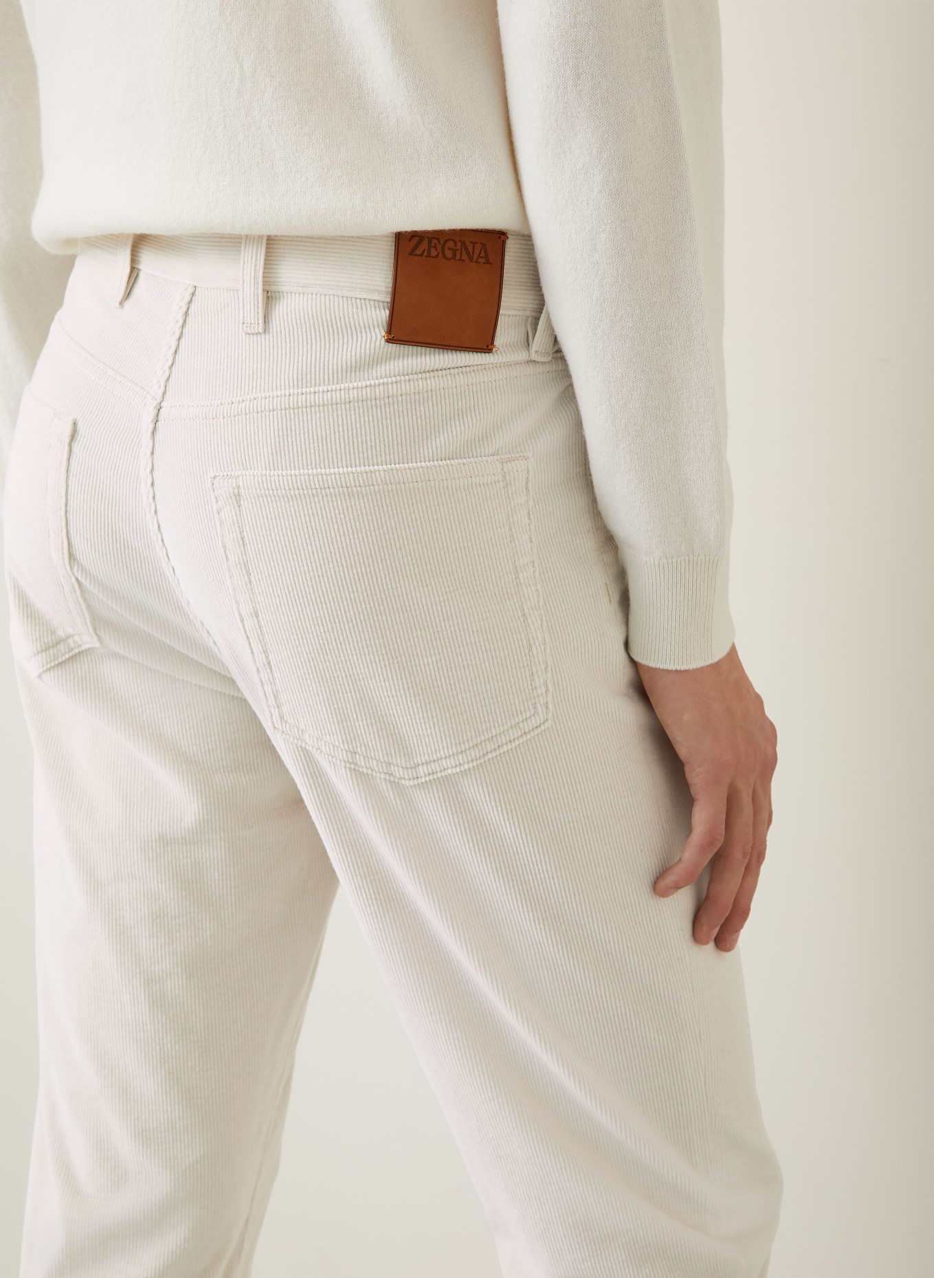 ZEGNA Cordhose Slim Fit: CREME