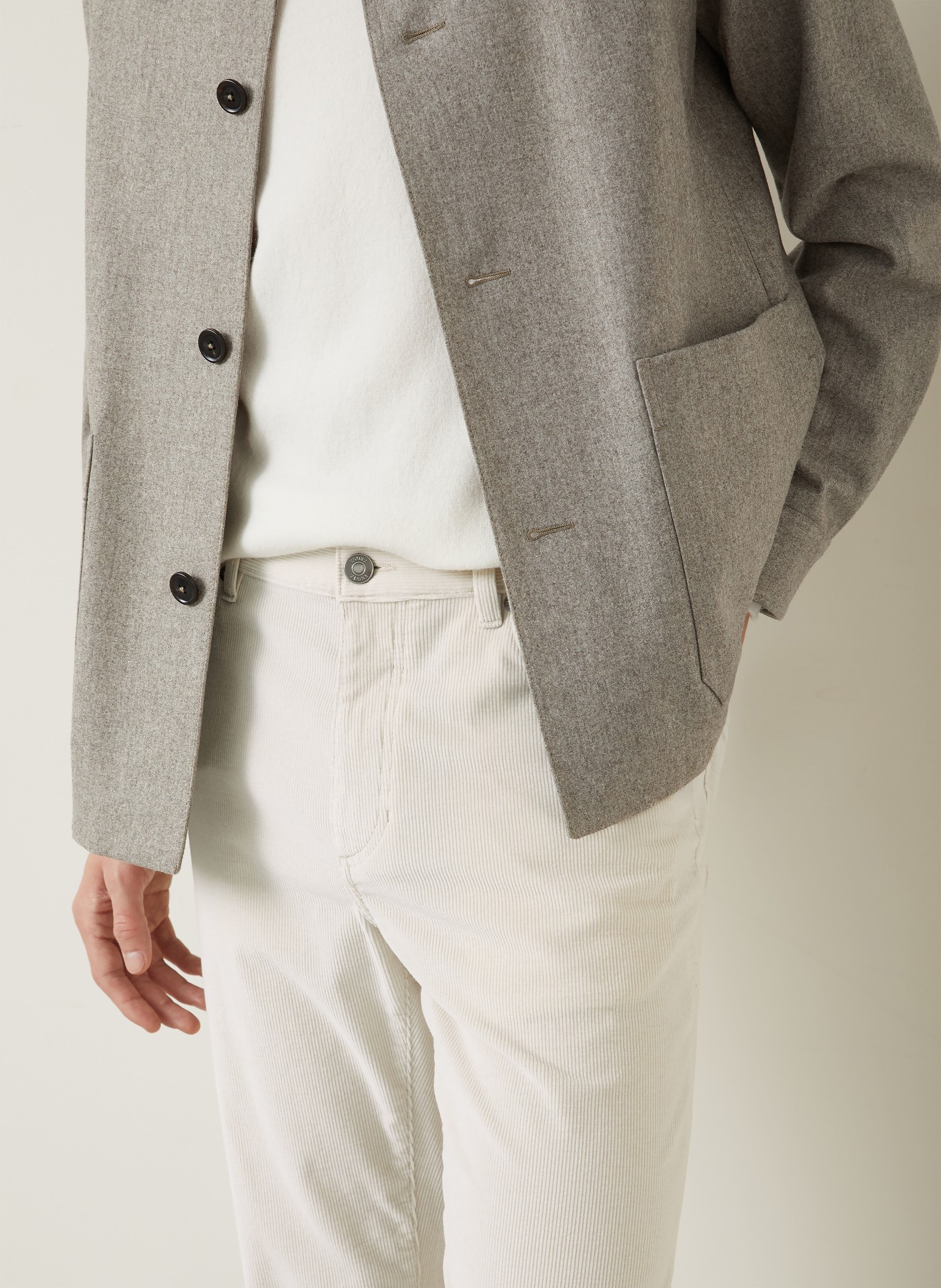 ZEGNA Cordhose Slim Fit: CREME