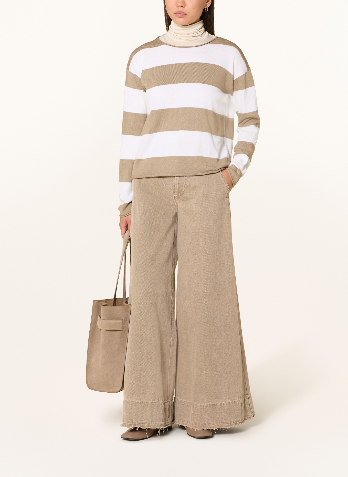 darling harbour Pullover: taupe / white