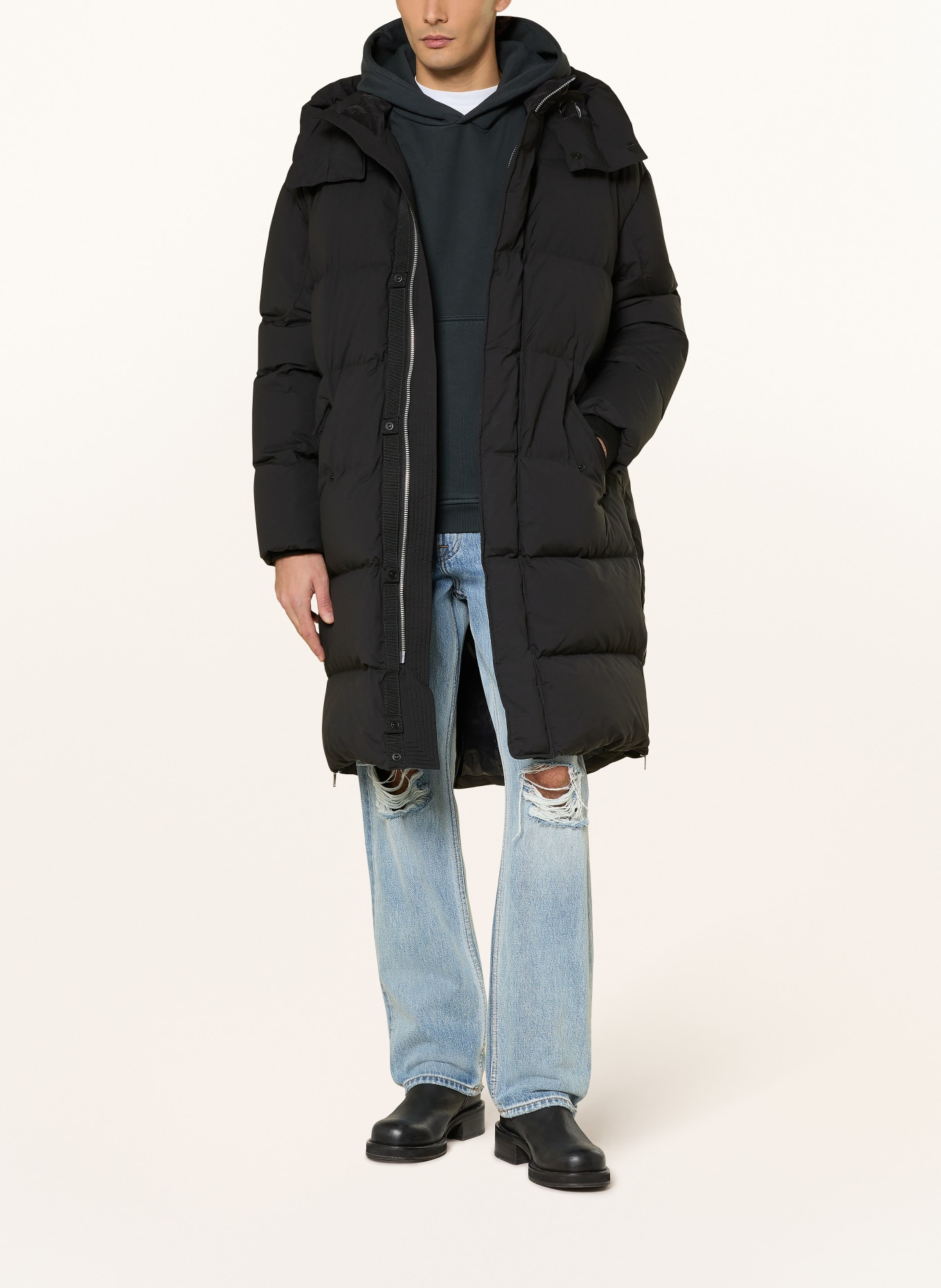 MOOSE KNUCKLES Daunenmantel EVEREST mit abnehmbarer Kapuze: SCHWARZ