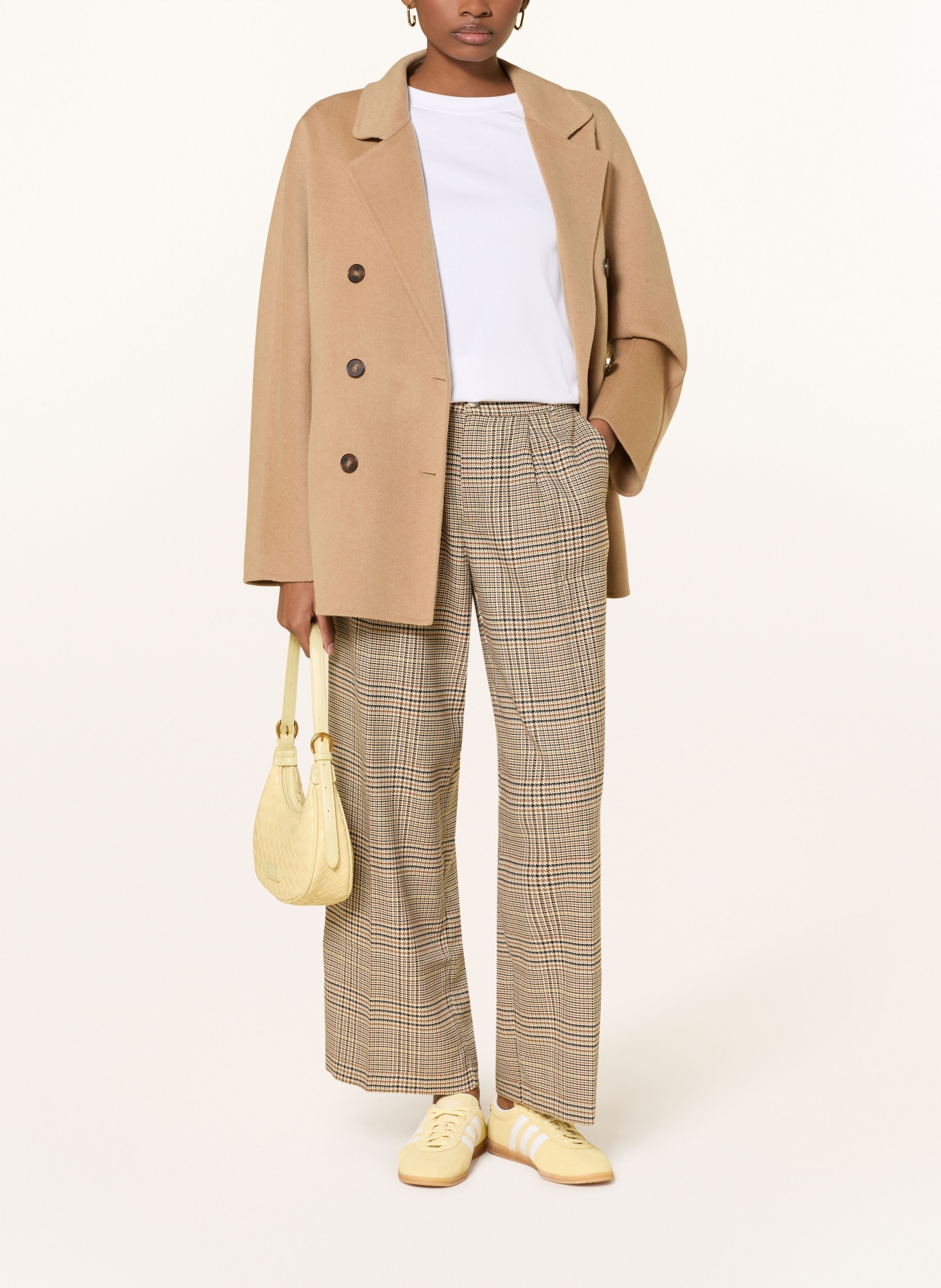 CARTOON Marlenehose: BEIGE / COGNAC / SCHWARZ