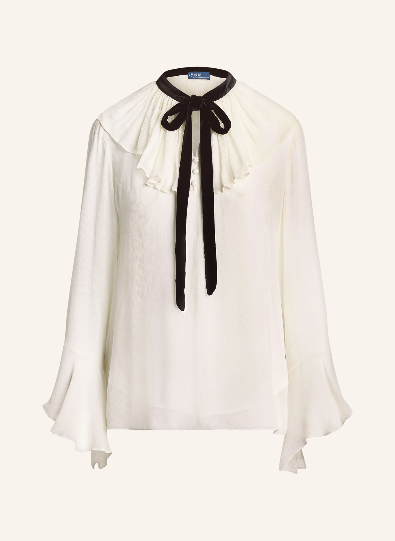 POLO RALPH LAUREN Blusenshirt: ECRU / SCHWARZ