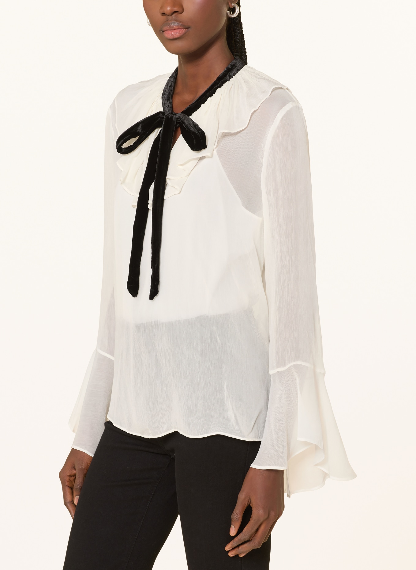 POLO RALPH LAUREN Blusenshirt: ECRU / SCHWARZ