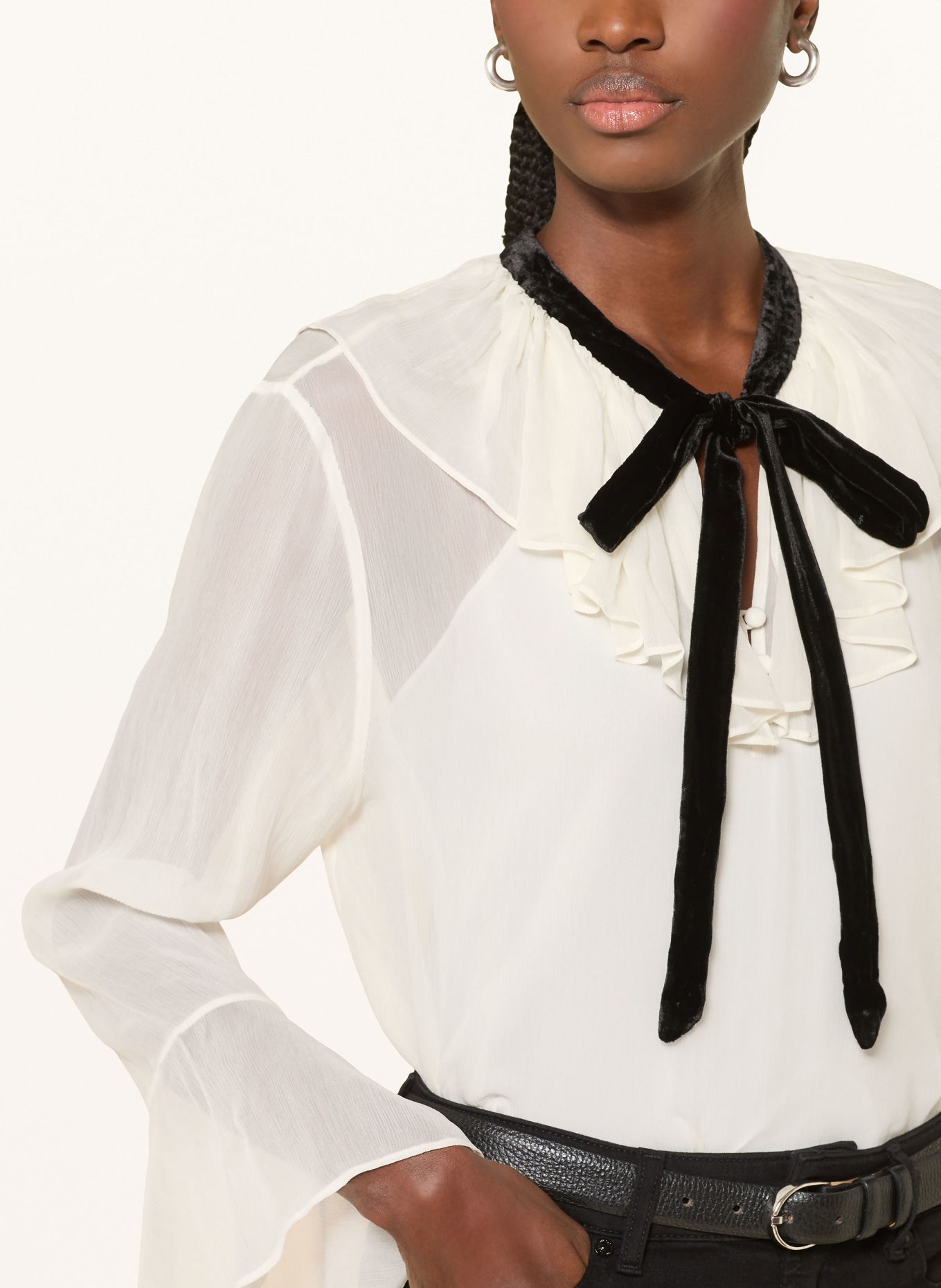 POLO RALPH LAUREN Blusenshirt: ECRU / SCHWARZ