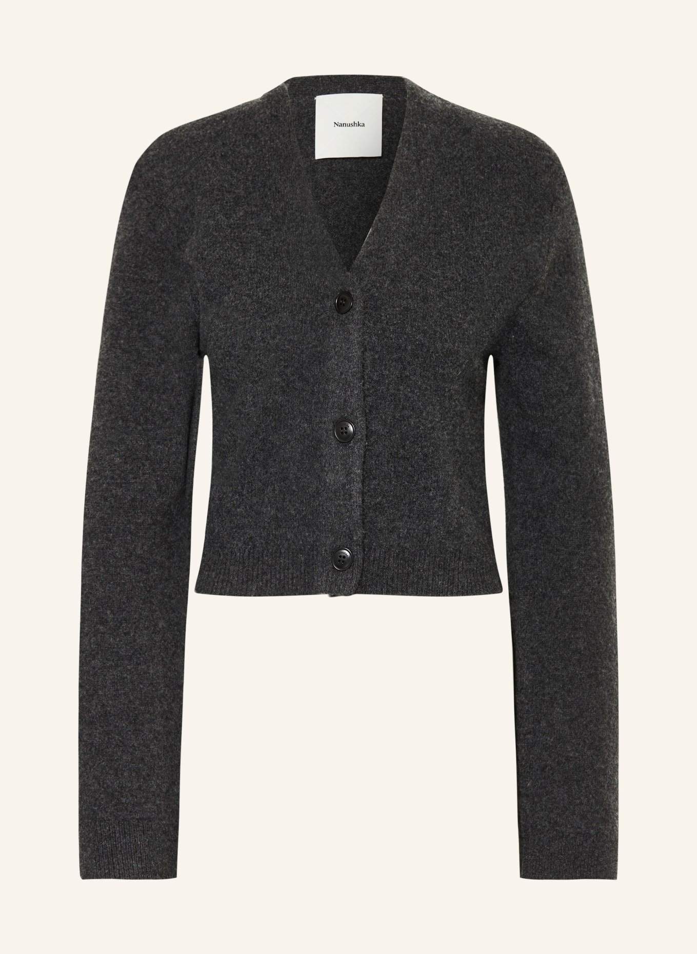 Nanushka Strickjacke RADDIX aus Merinowolle: DUNKELGRAU