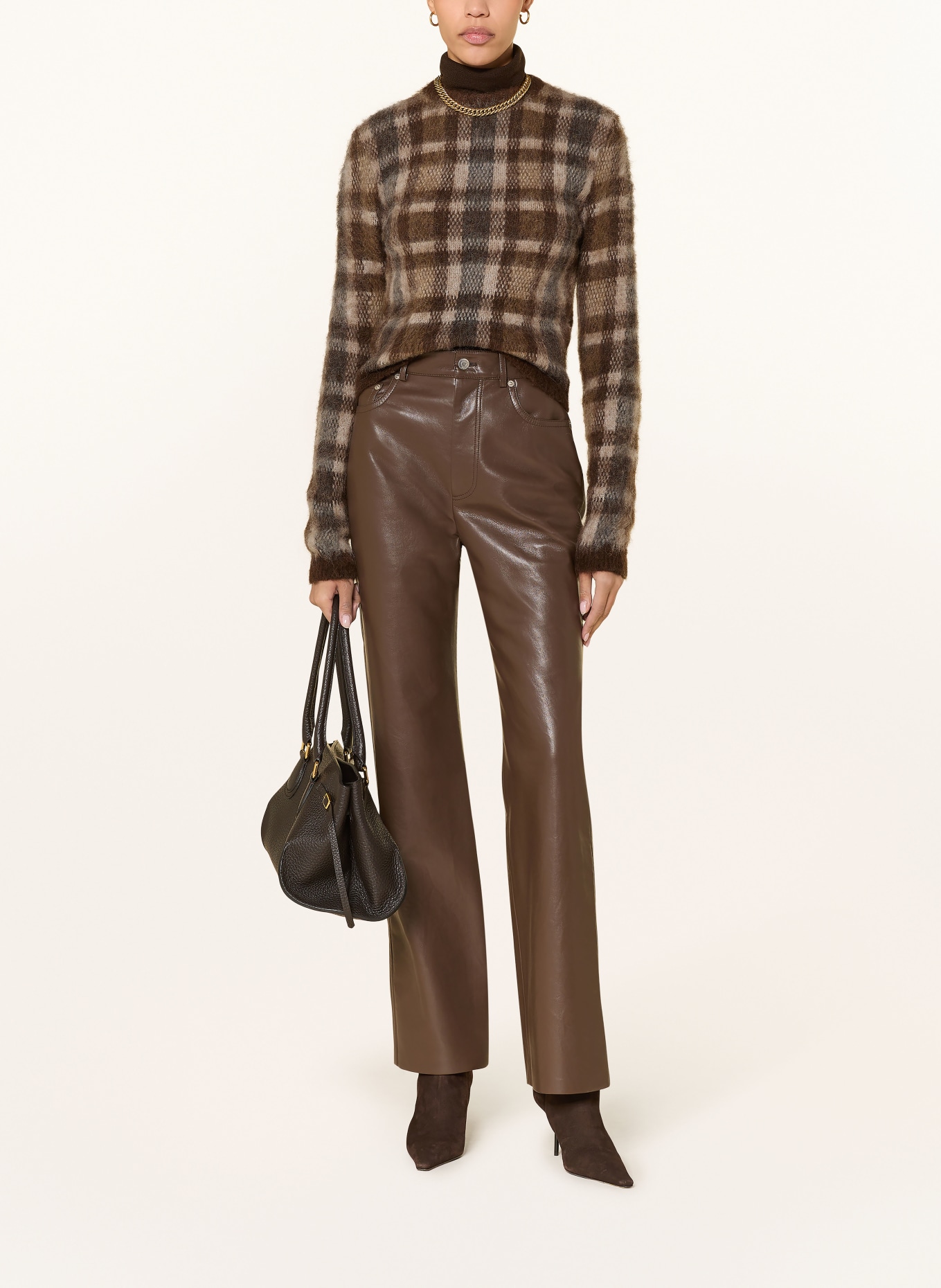 Nanushka Pullover FARICA: DUNKELBRAUN / HELLBRAUN / DUNKELGRAU