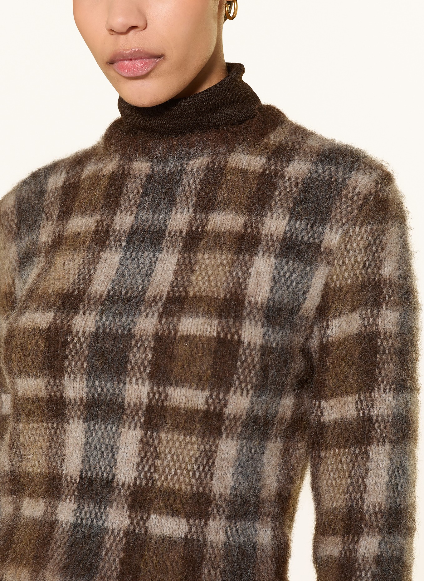 Nanushka Pullover FARICA: DUNKELBRAUN / HELLBRAUN / DUNKELGRAU