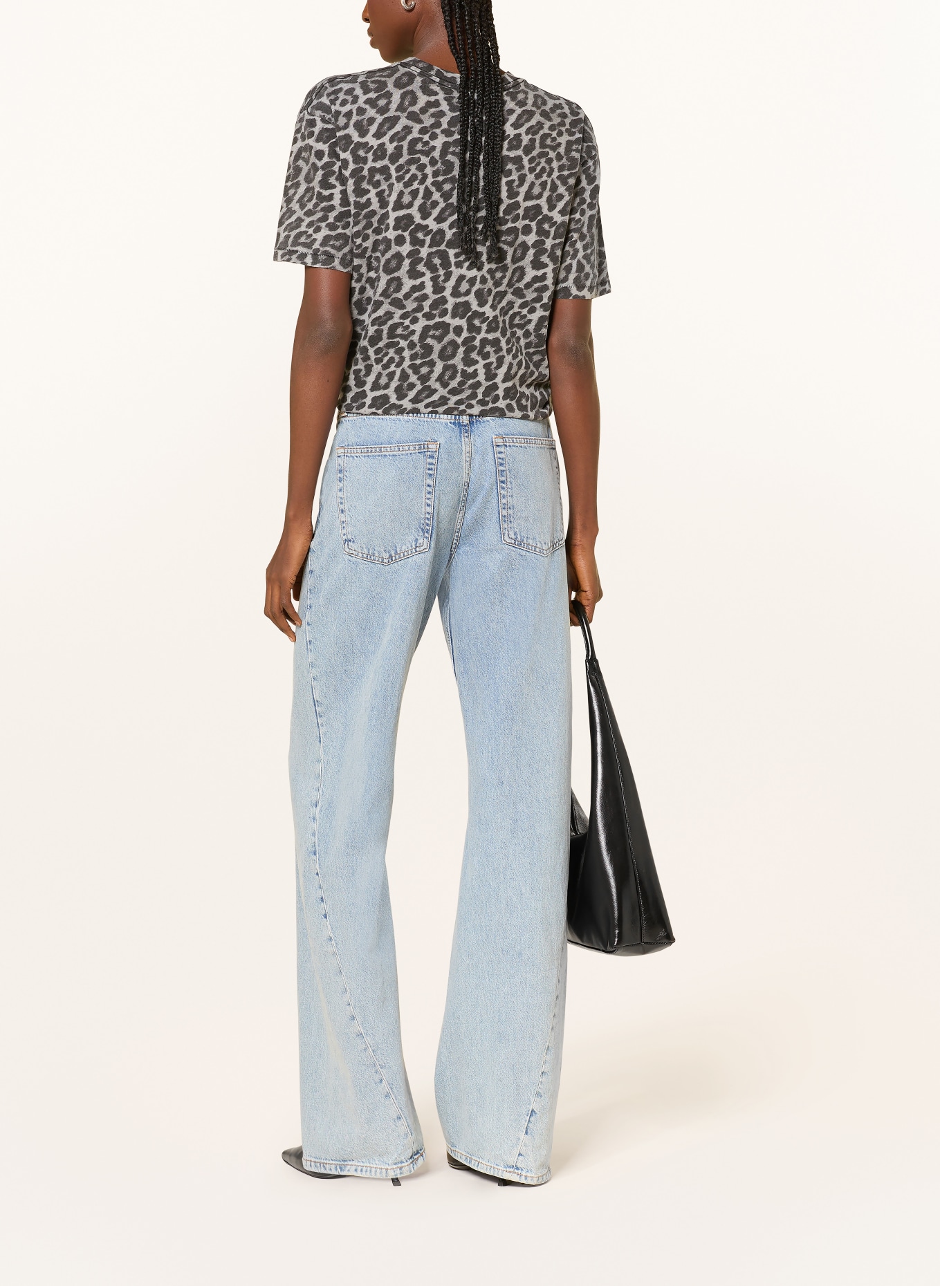 ANINE BING T-Shirt COHEN: DUNKELGRAU / HELLGRAU