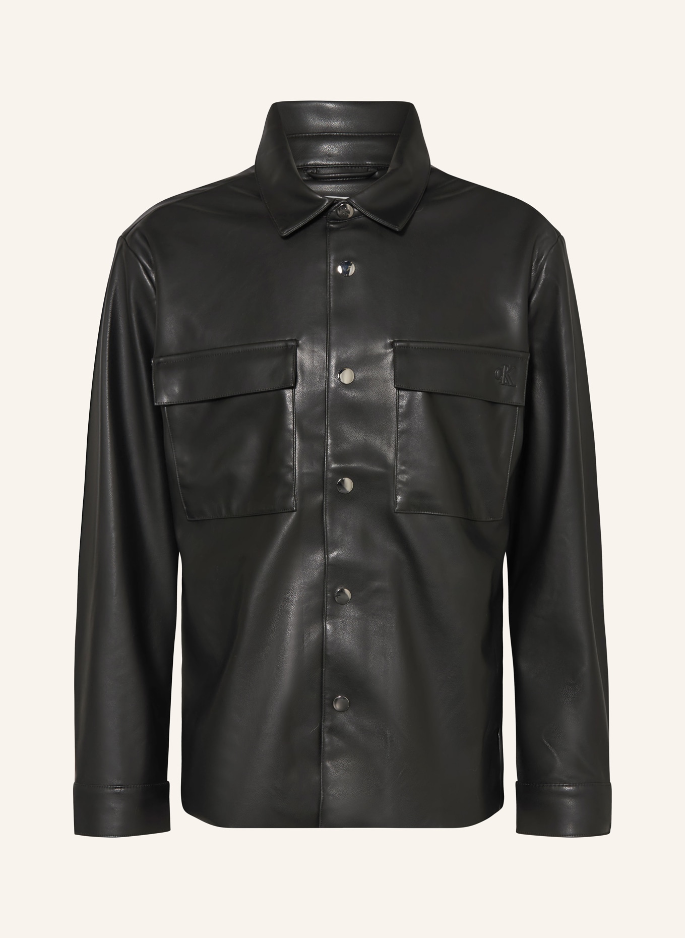 Calvin Klein Jeans Overjacket in Lederoptik: SCHWARZ