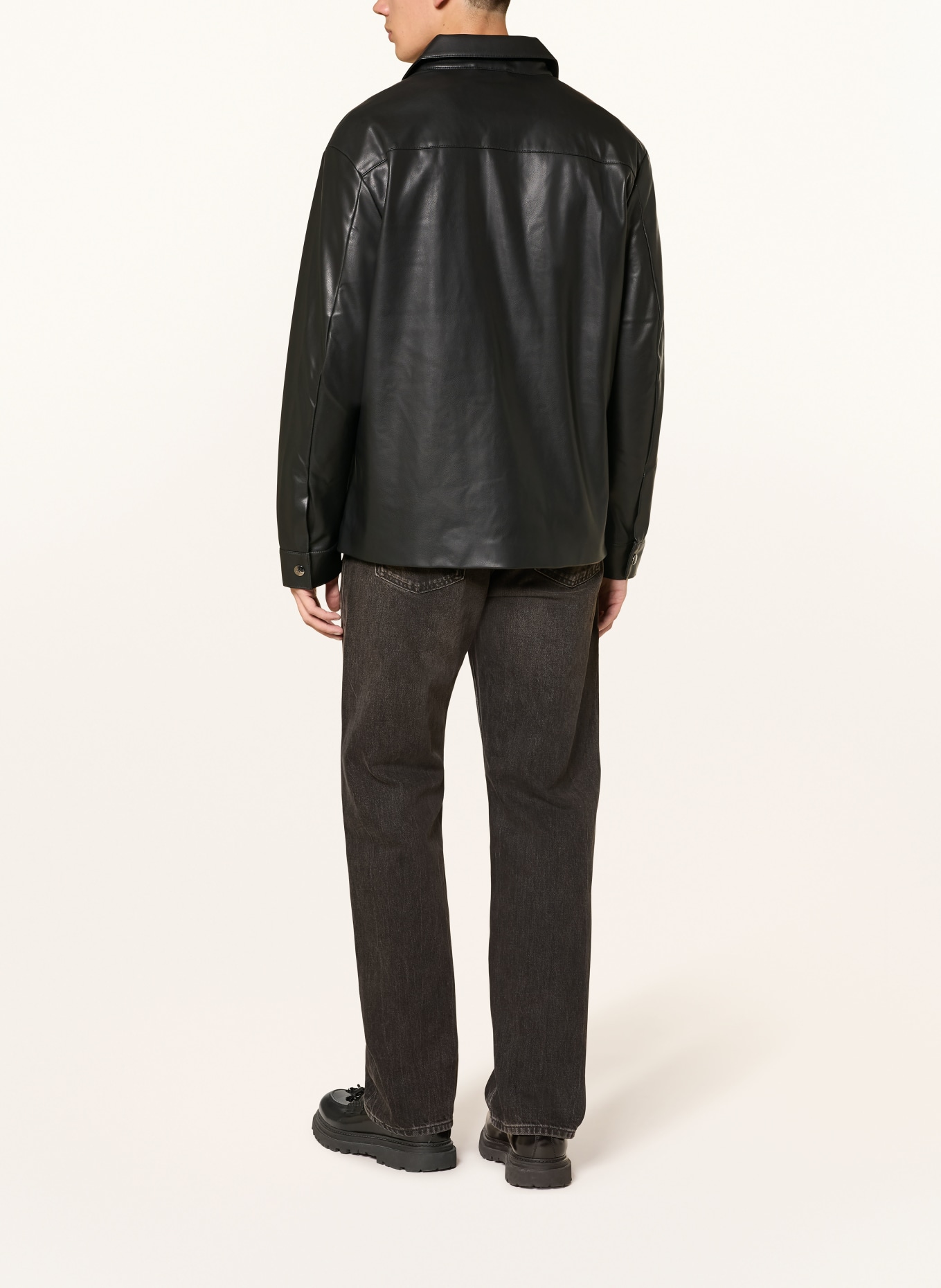 Calvin Klein Jeans Overjacket in Lederoptik: SCHWARZ