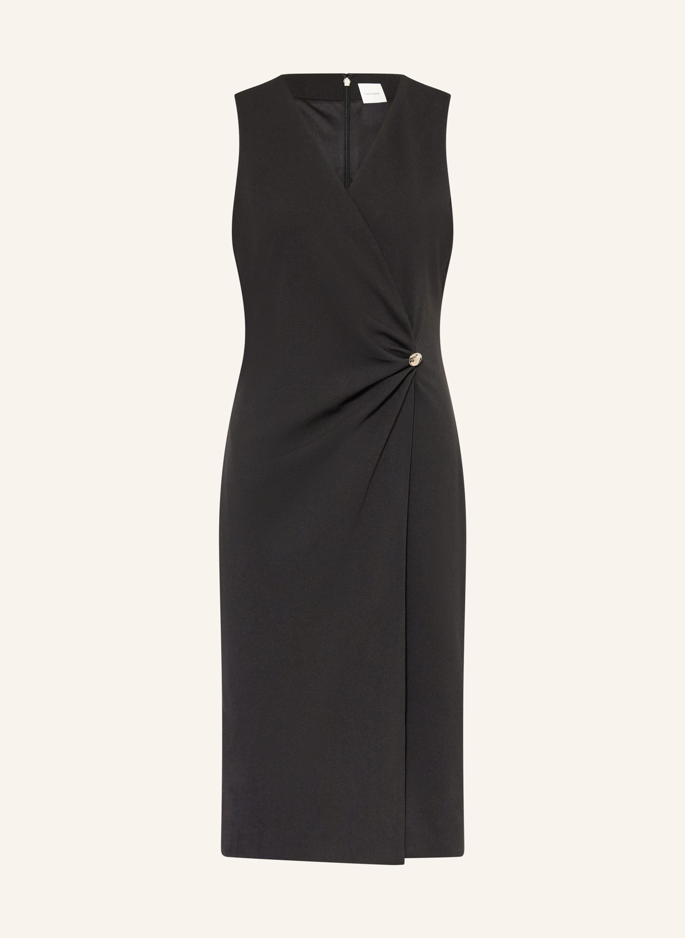 Calvin Klein Kleid in Wickeloptik: SCHWARZ