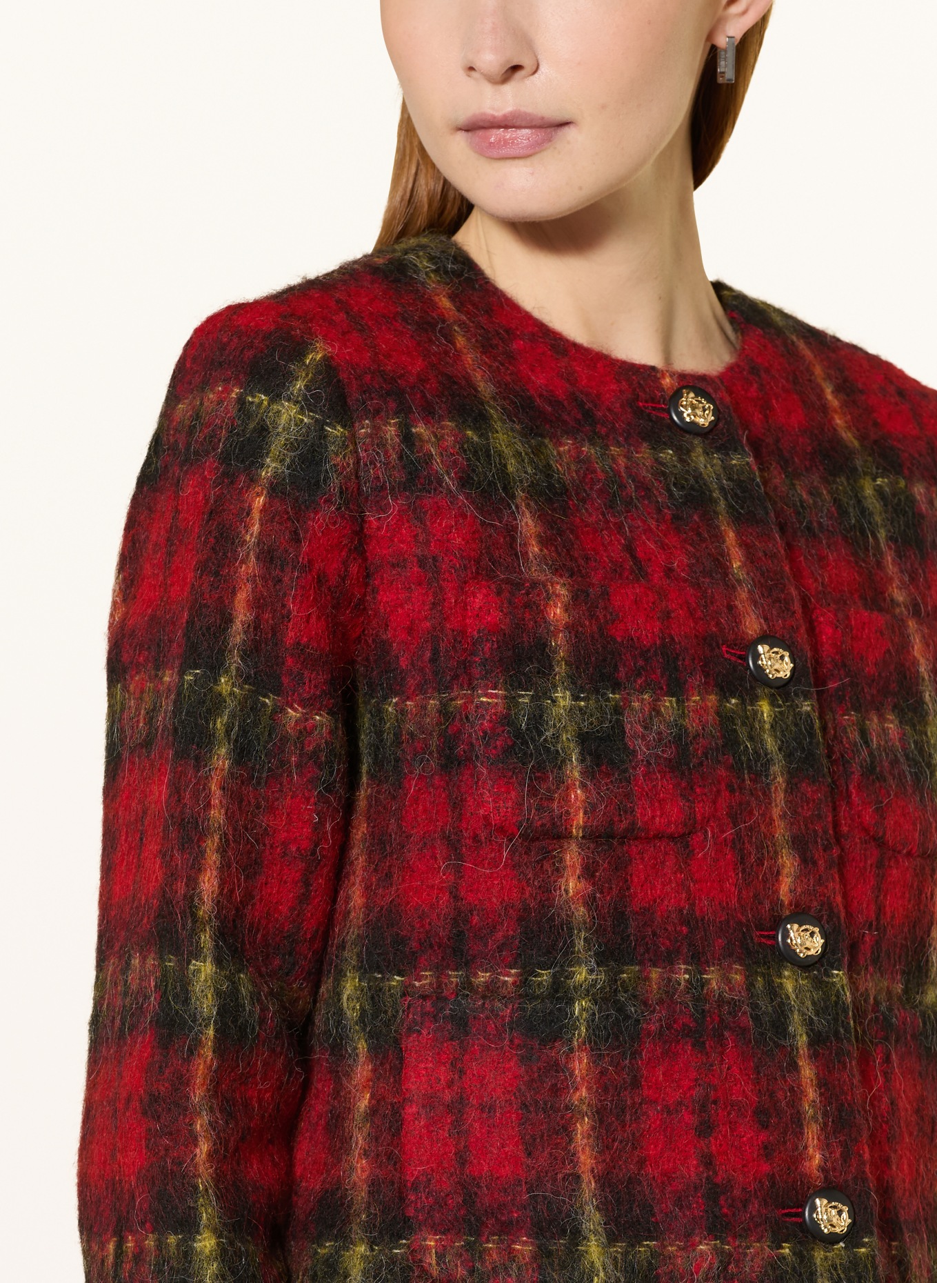 LAUREN RALPH LAUREN Kastenjacke: DUNKELROT / DUNKELGELB / SCHWARZ