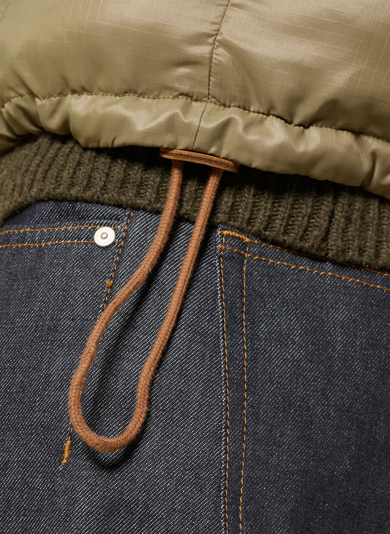 RRL Steppweste: KHAKI / BRAUN