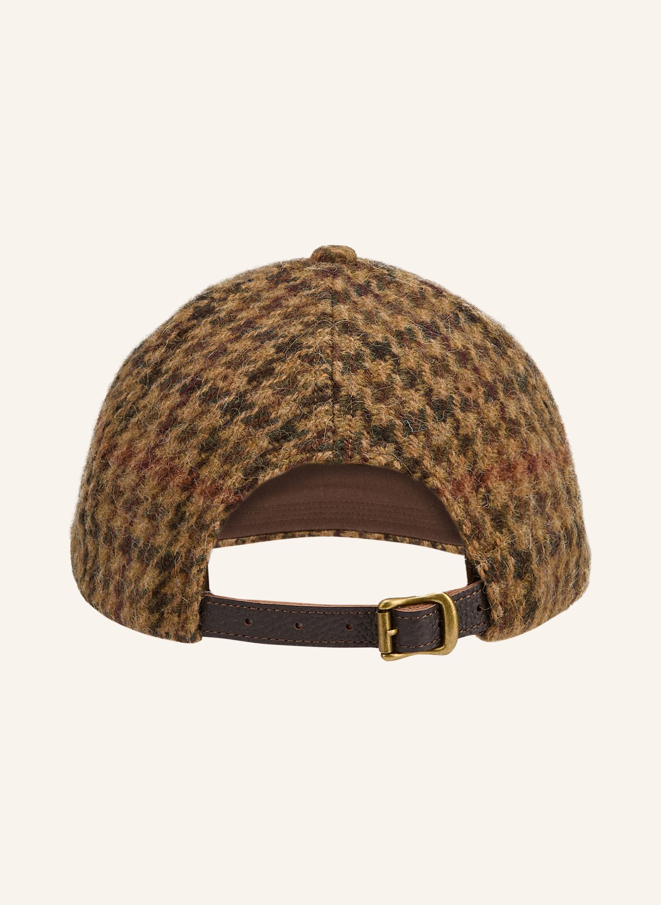 POLO RALPH LAUREN Cap mit Alpaka: HELLBRAUN / DUNKELBRAUN / DUNKELROT