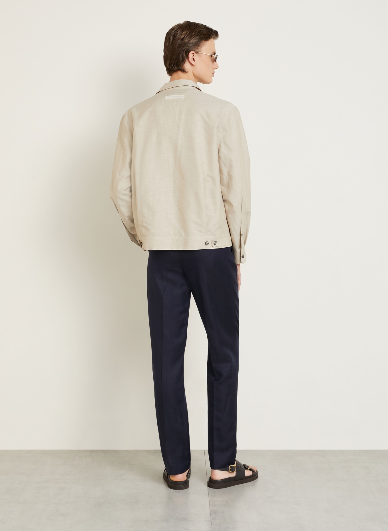 ZEGNA Chino Extra Slim Fit mit Leinen: DUNKELBLAU