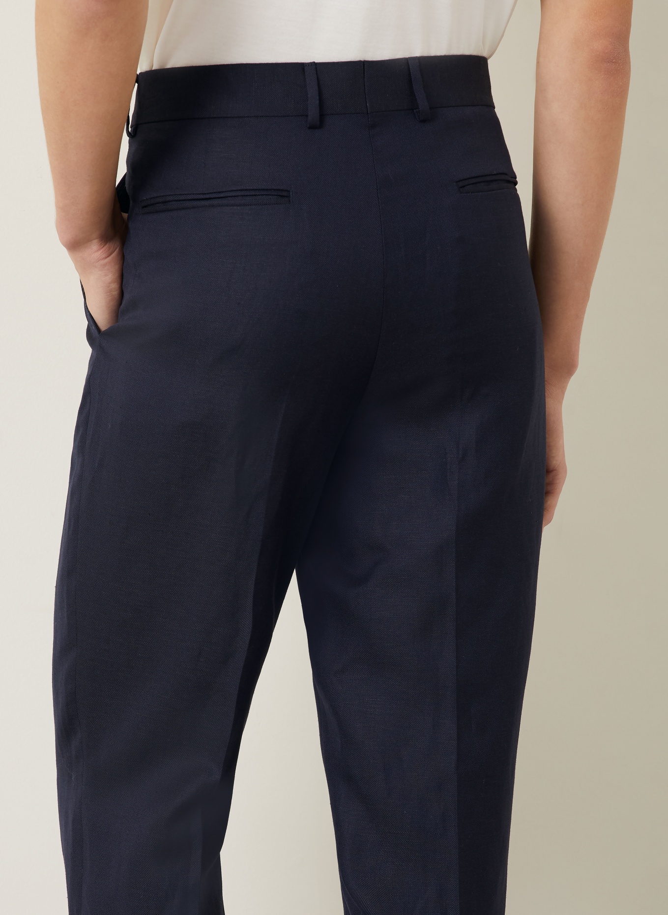 ZEGNA Chino Extra Slim Fit mit Leinen: DUNKELBLAU