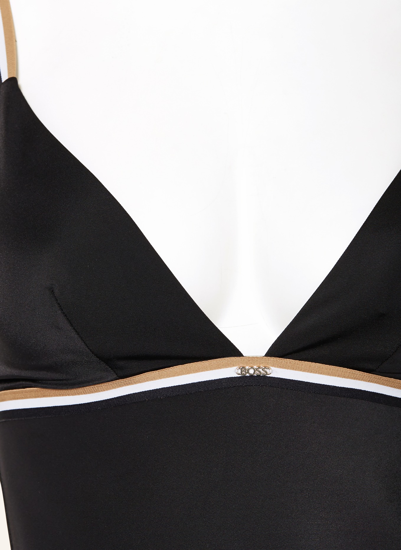 BOSS Badeanzug ICONIC: SCHWARZ / CAMEL / WEISS