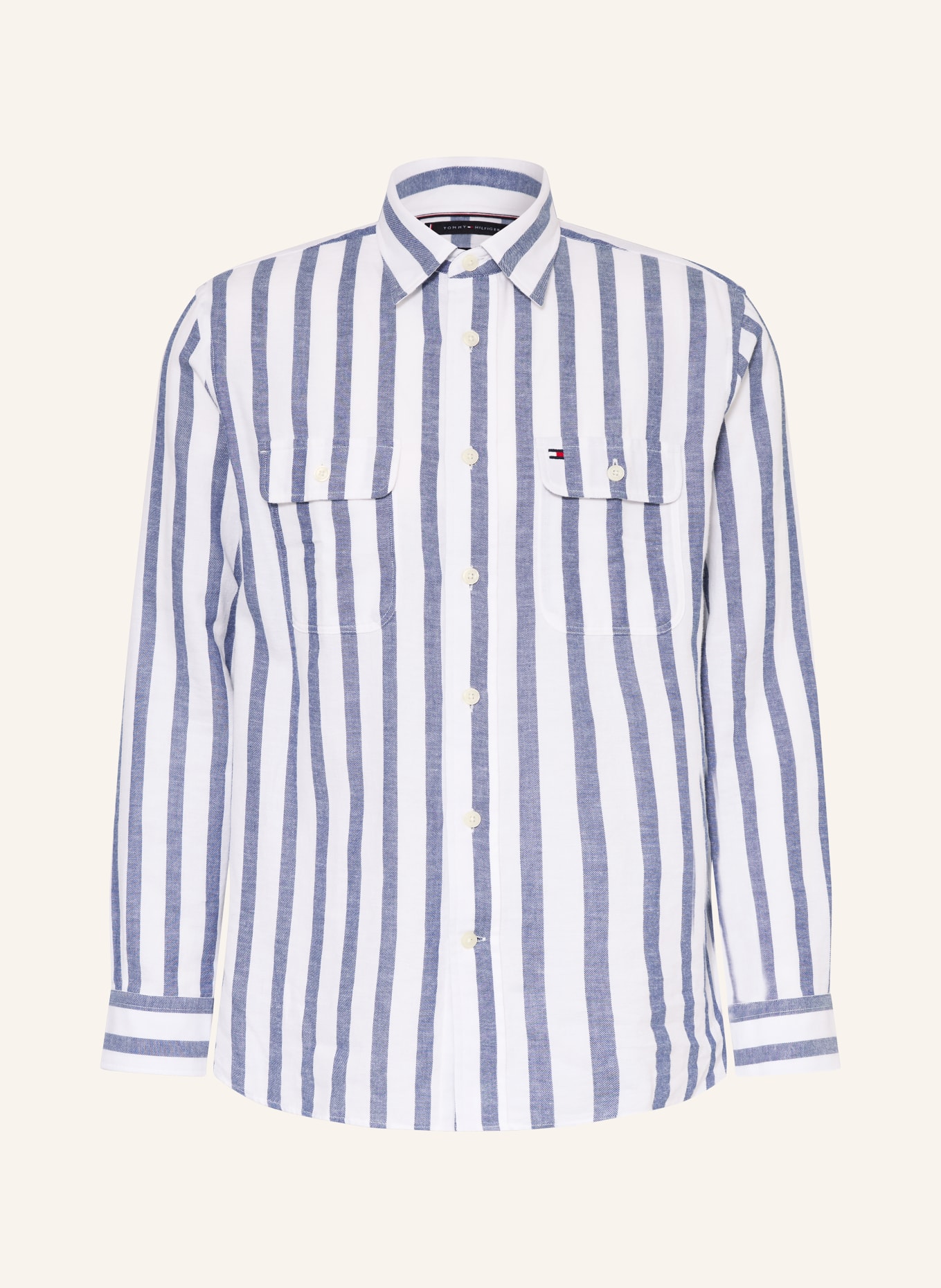 TOMMY HILFIGER Koszula Comfort Fit: BIAŁY / GRANATOWY