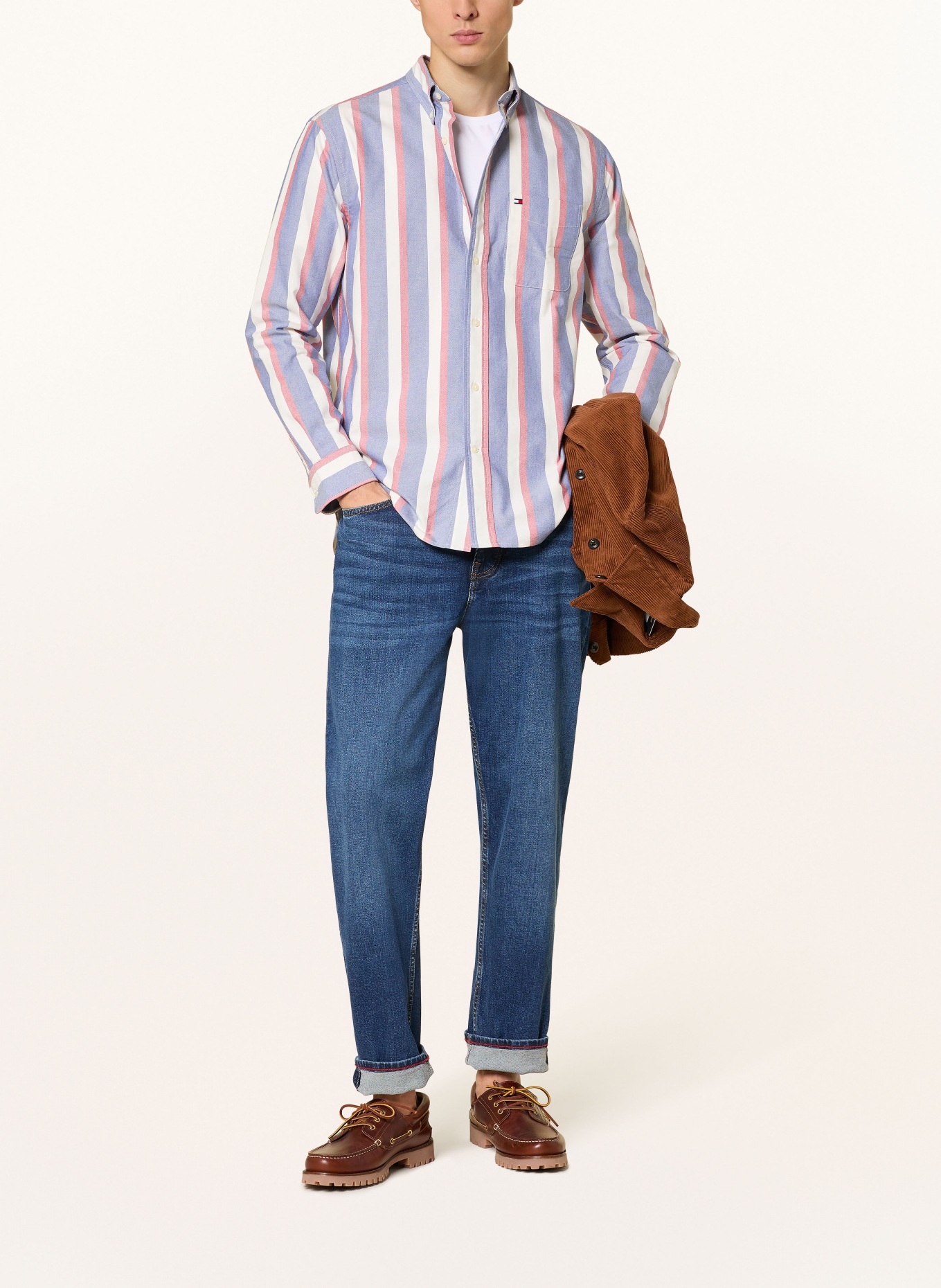 TOMMY HILFIGER Oxfordská košile Comfort Fit: MODRÁ / ČERVENÁ / BÍLÁ