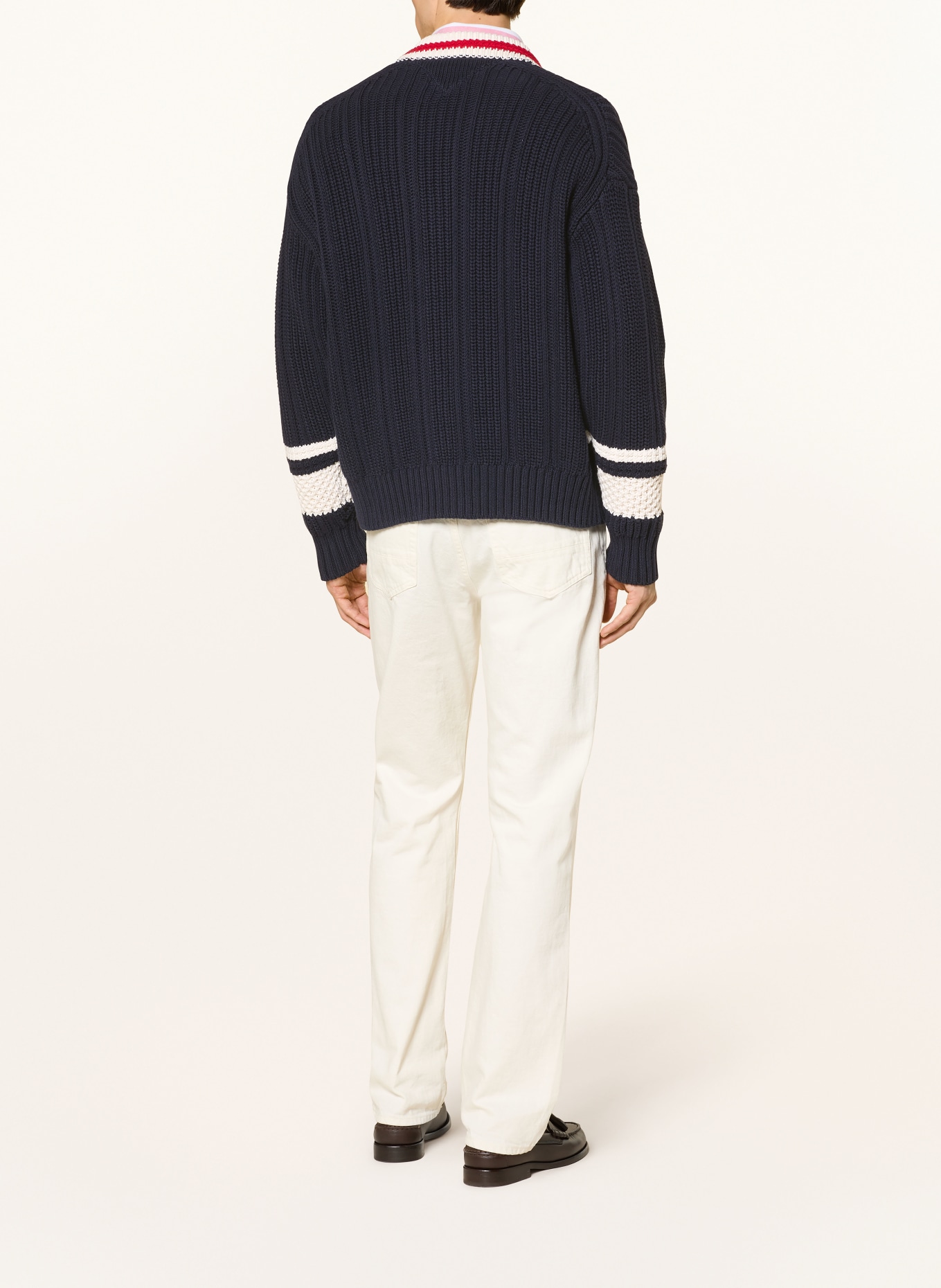 TOMMY HILFIGER cardigan: DARK BLUE / RED / WHITE