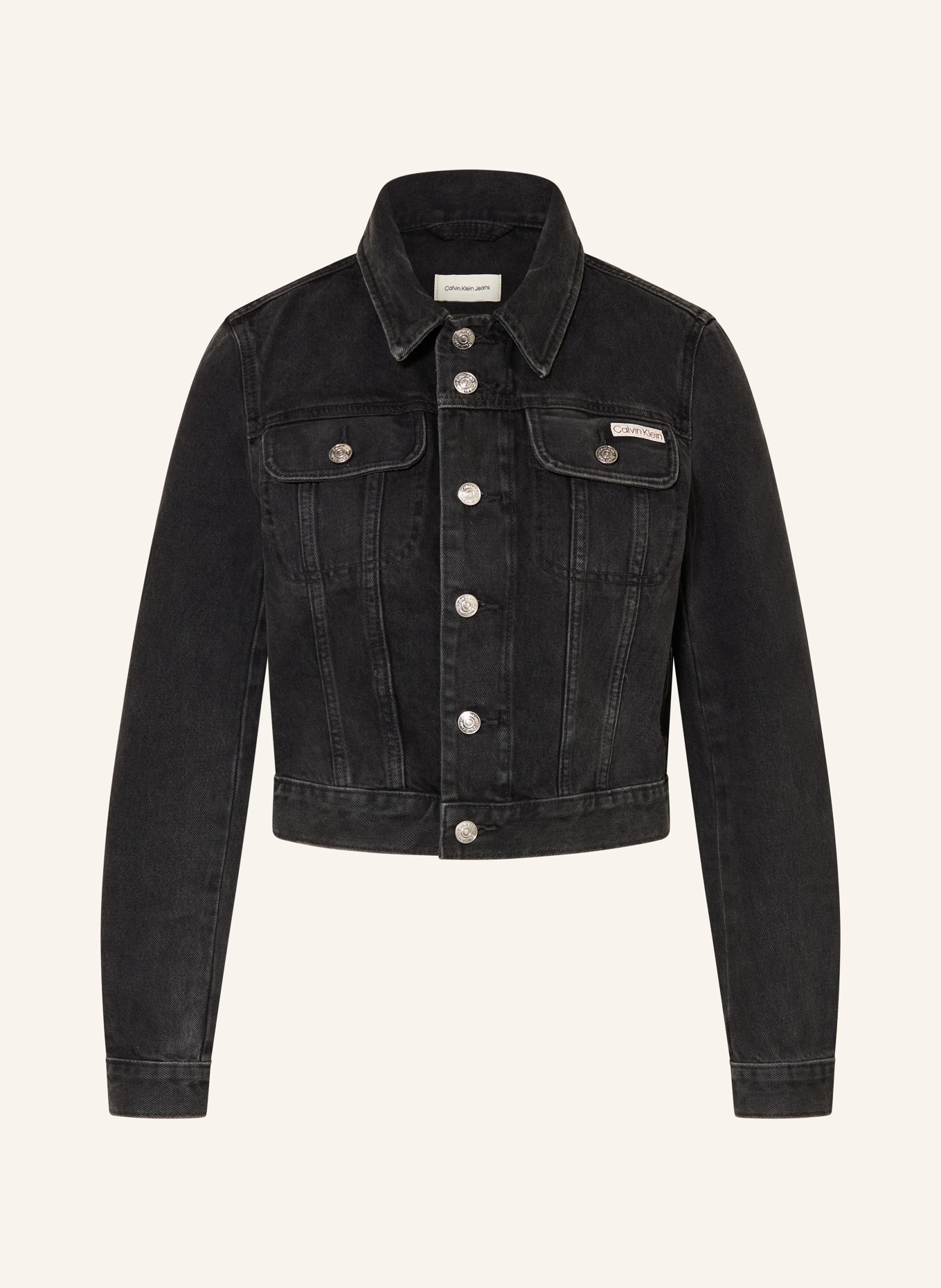 Calvin Klein Jeans Cropped-Jeansjacke ESSENTI: SCHWARZ