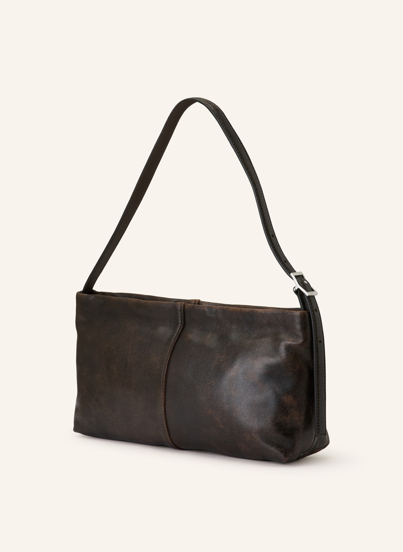 LIEBESKIND Schultertasche FIONA SMALL: DUNKELBRAUN / SILBER