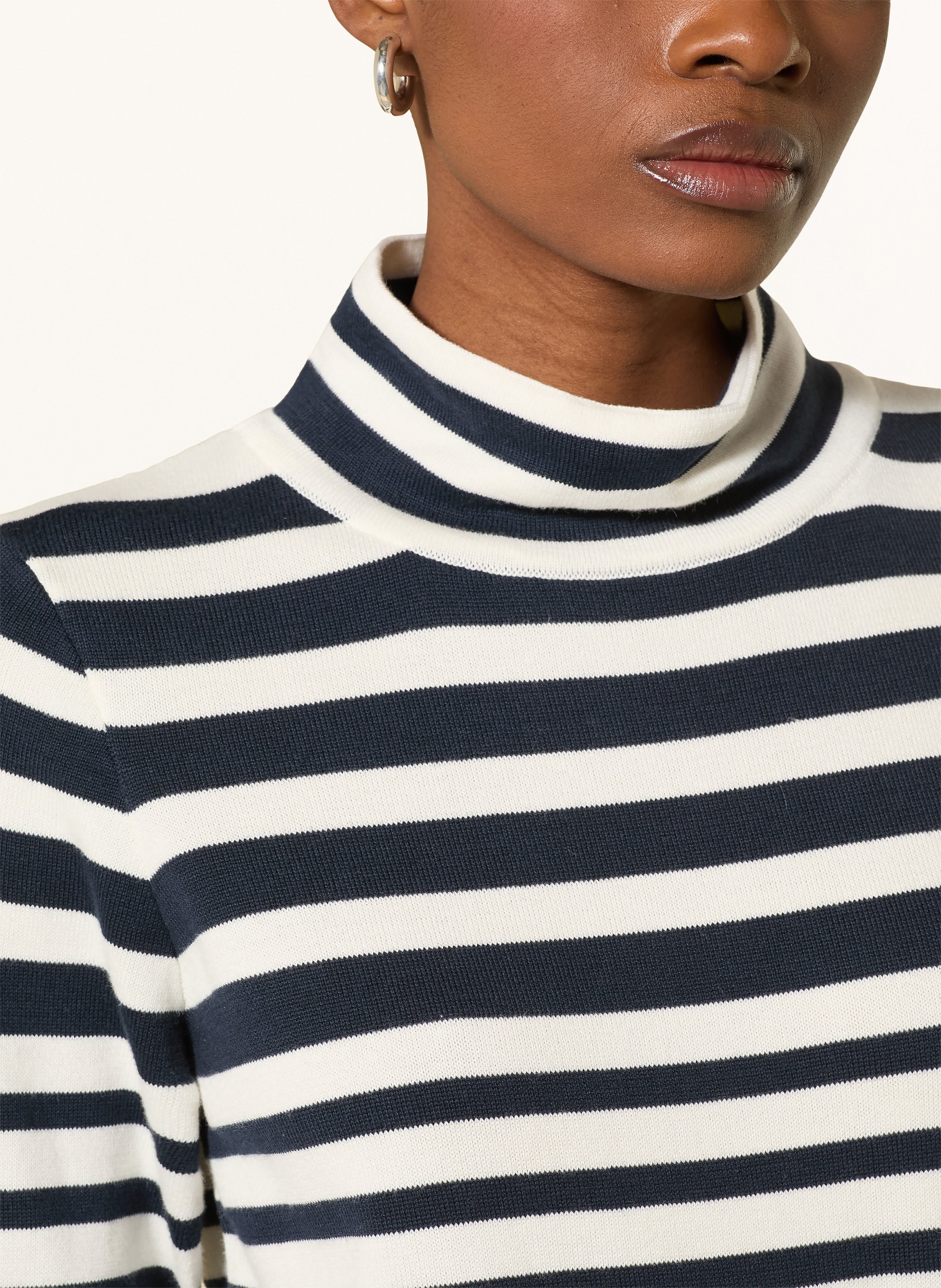 BRAX Rollkragenpullover LESLEY: DUNKELBLAU / WEISS