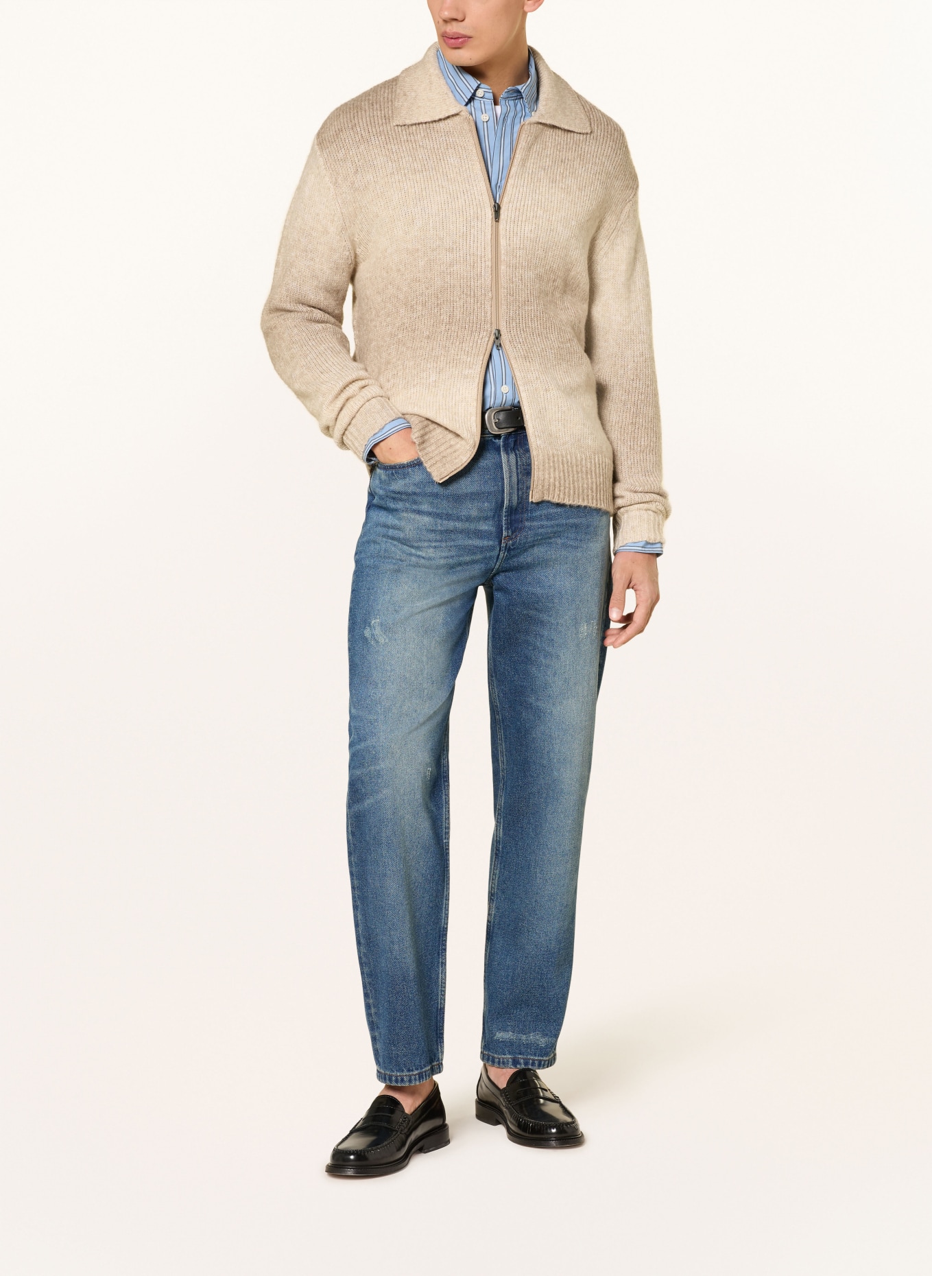 LES DEUX Strickjacke GANNON: BEIGE / BEIGE