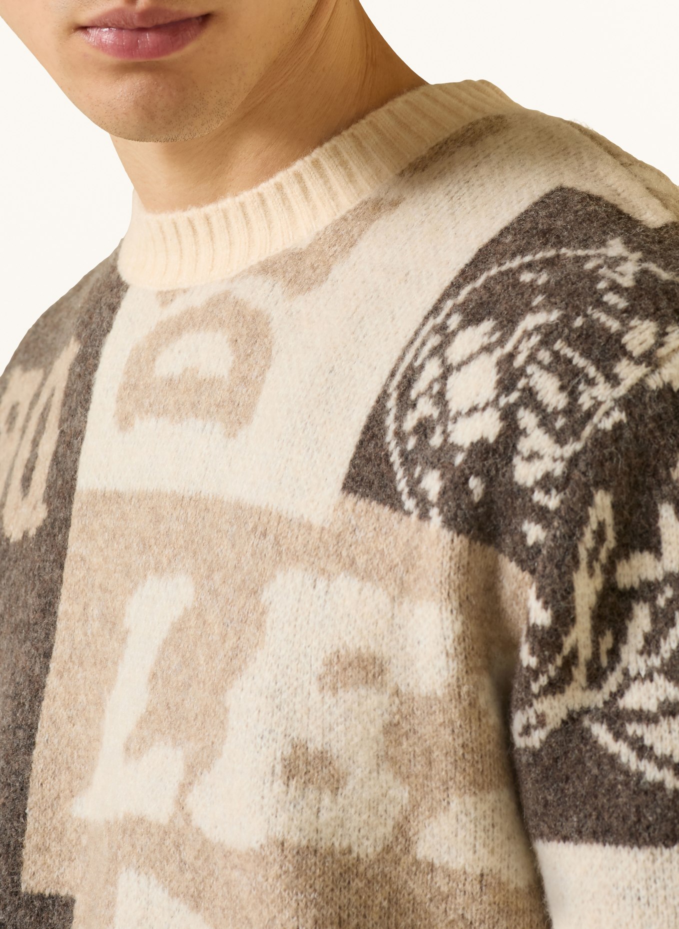 LES DEUX Pullover GLOBE: DUNKELBRAUN / HELLBRAUN / BRAUN