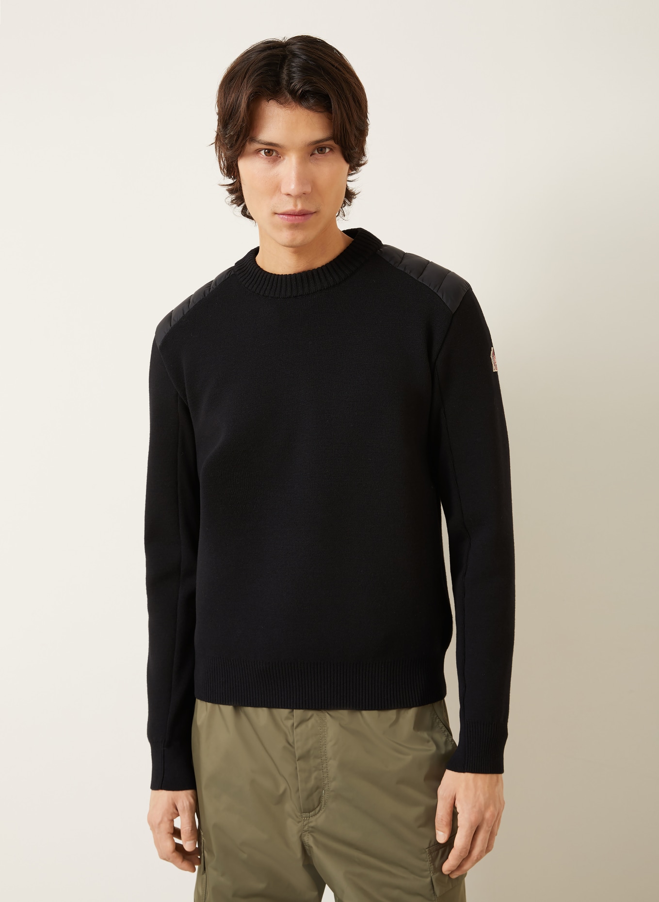 MONCLER GRENOBLE Pullover im Materialmix: SCHWARZ