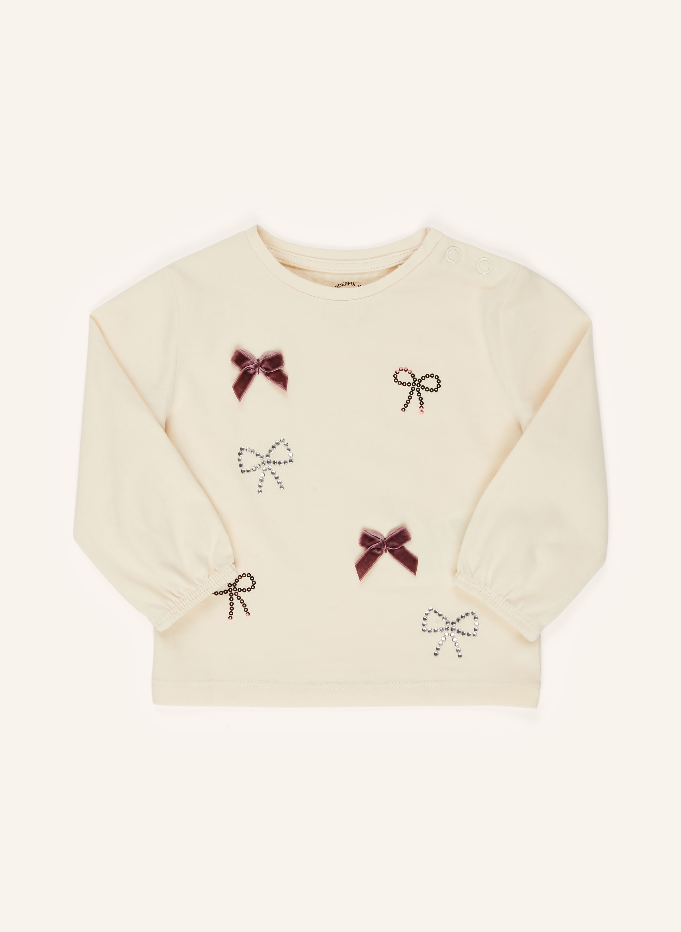 s.Oliver RED Longsleeve mit Schmucksteinen und Pailletten: HELLGELB