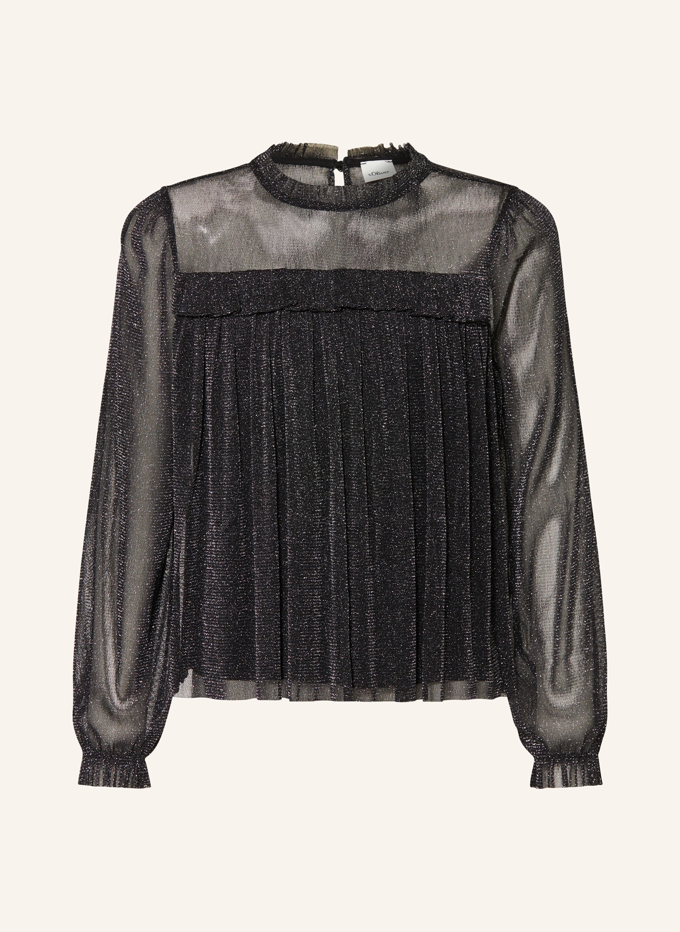 s.Oliver RED Blusenshirt mit Glitzergarn: SCHWARZ / SILBER